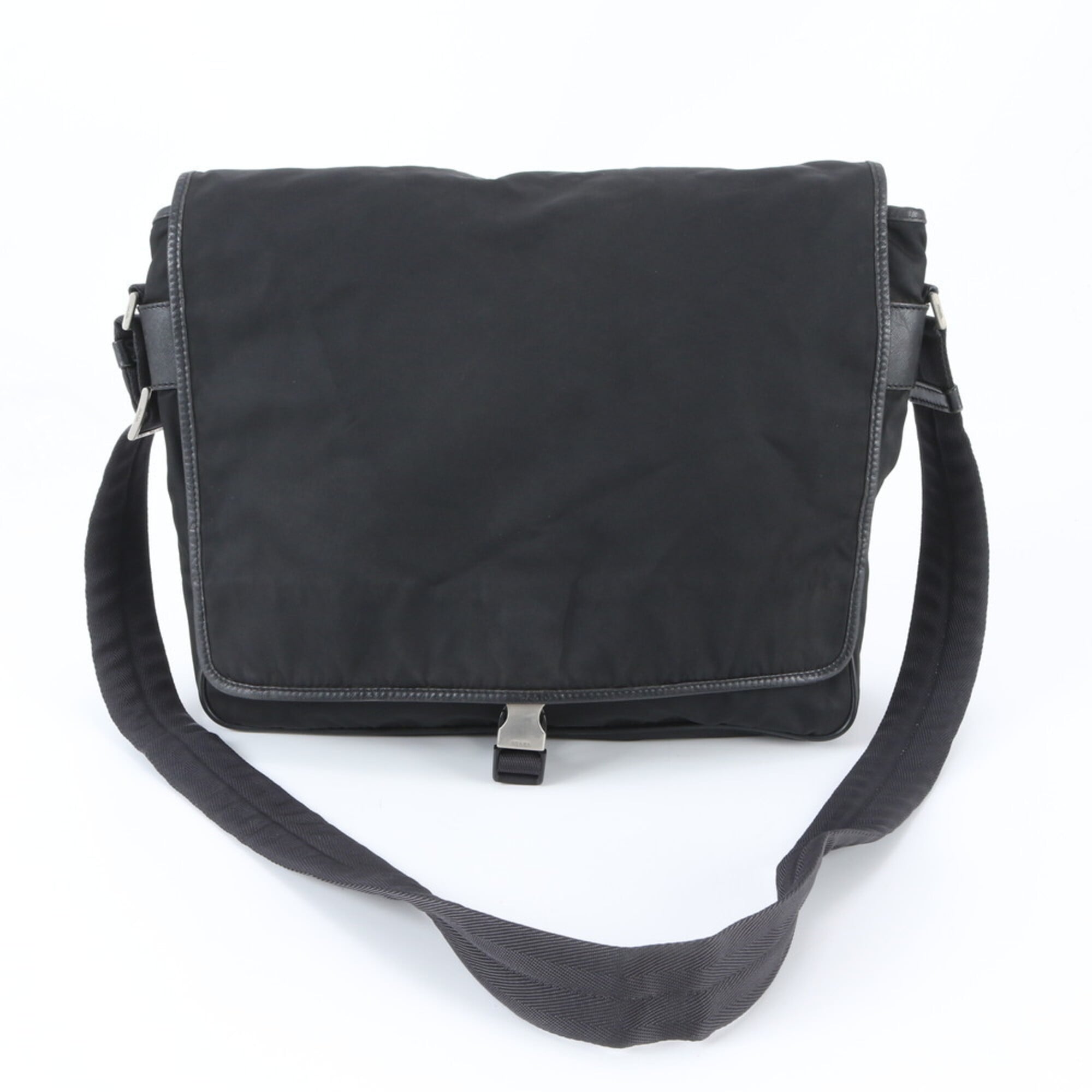 Prada Black White Nylon Shoulder Bag (Pre-Owned)