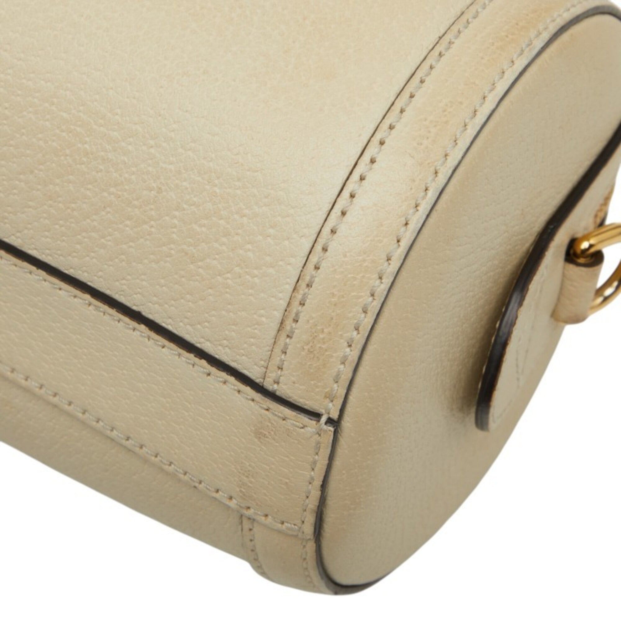 Gucci Beige Pvc Leather Boston Bag Handbag (Pre-Owned)