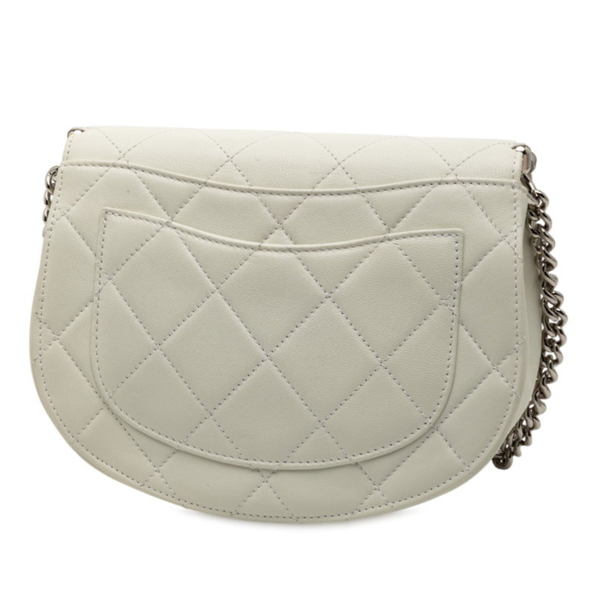 Chanel White Leather Shoulder Bag (Pre-Owned)