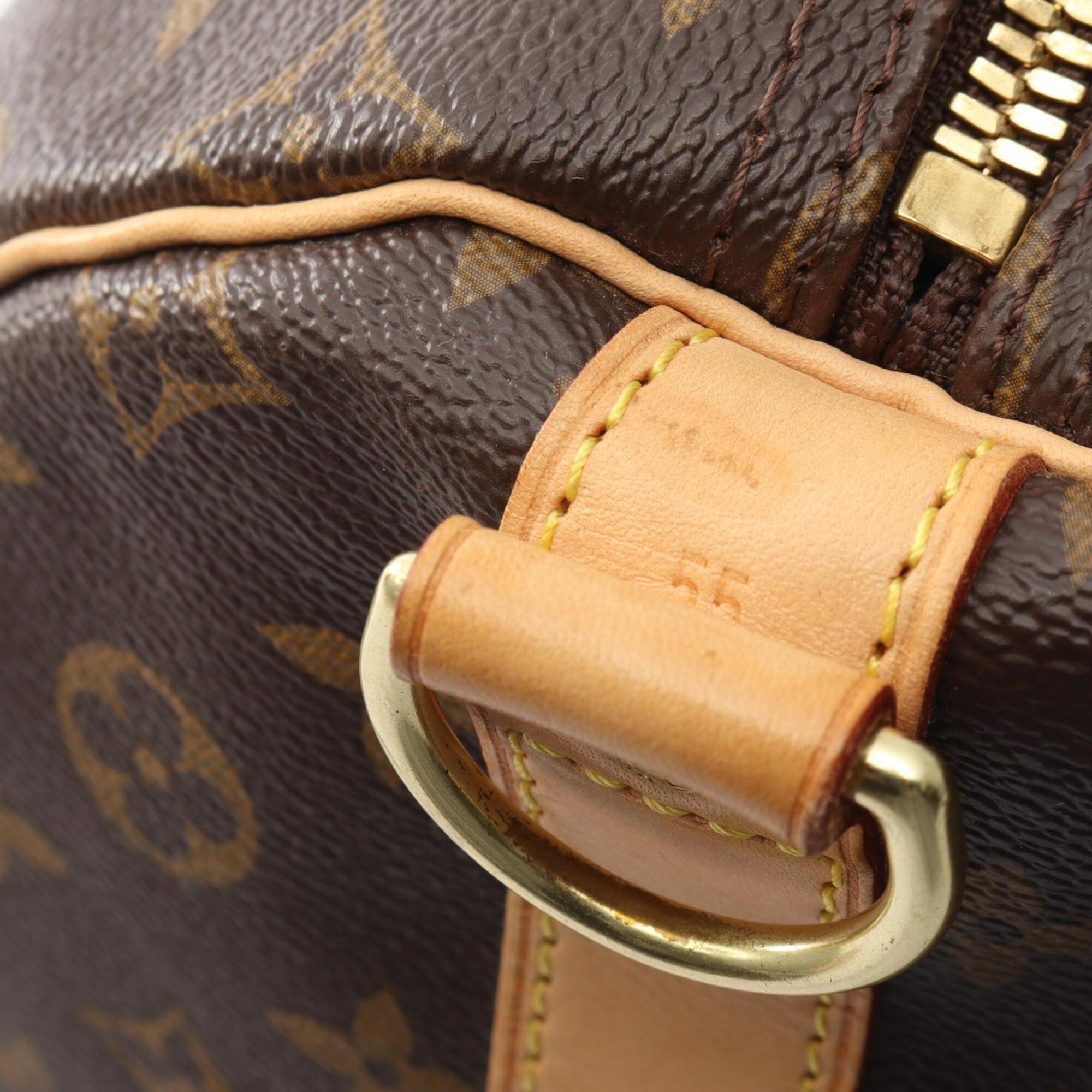 Louis Vuitton Brown Monogram Coated Canvas Leather Boston Bag Handbag (Pre-Owned)