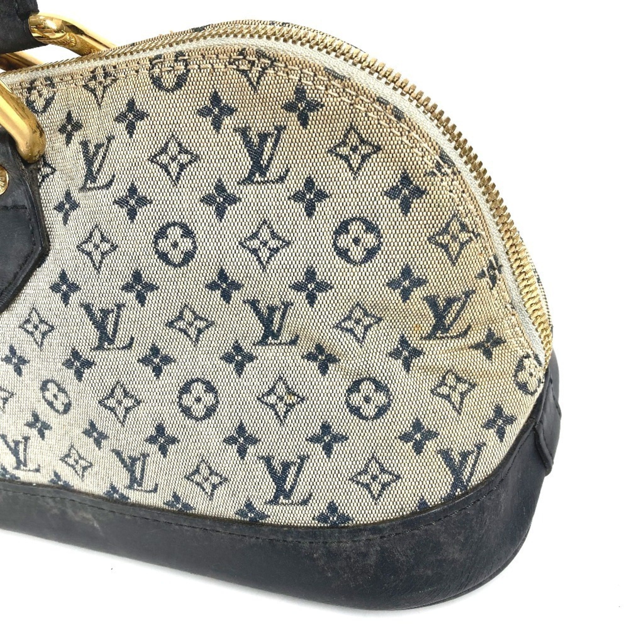 Louis Vuitton Galle Marron Monogram Navy Monogram Mini Boston Bag Handbag (Pre-Owned)