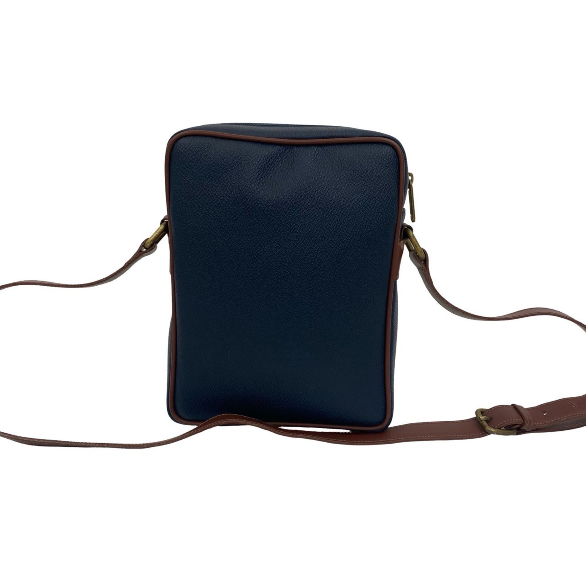 Burberry Brown Navy Leather Pvc Pochette Shoulder Bag (Pre-Owned)