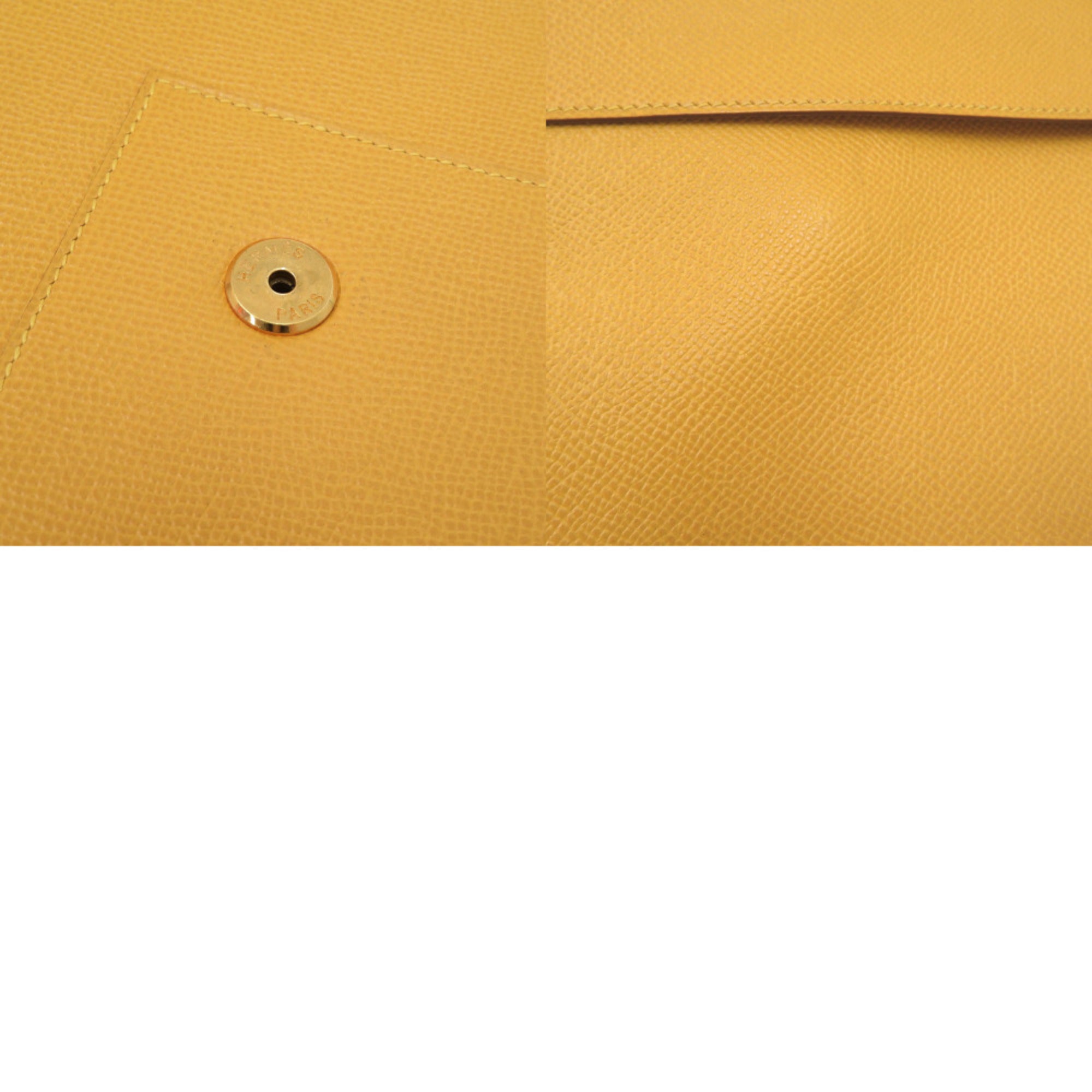 Hermes Yellow Courchevel Leather Clutch Bag (Pre-Owned)
