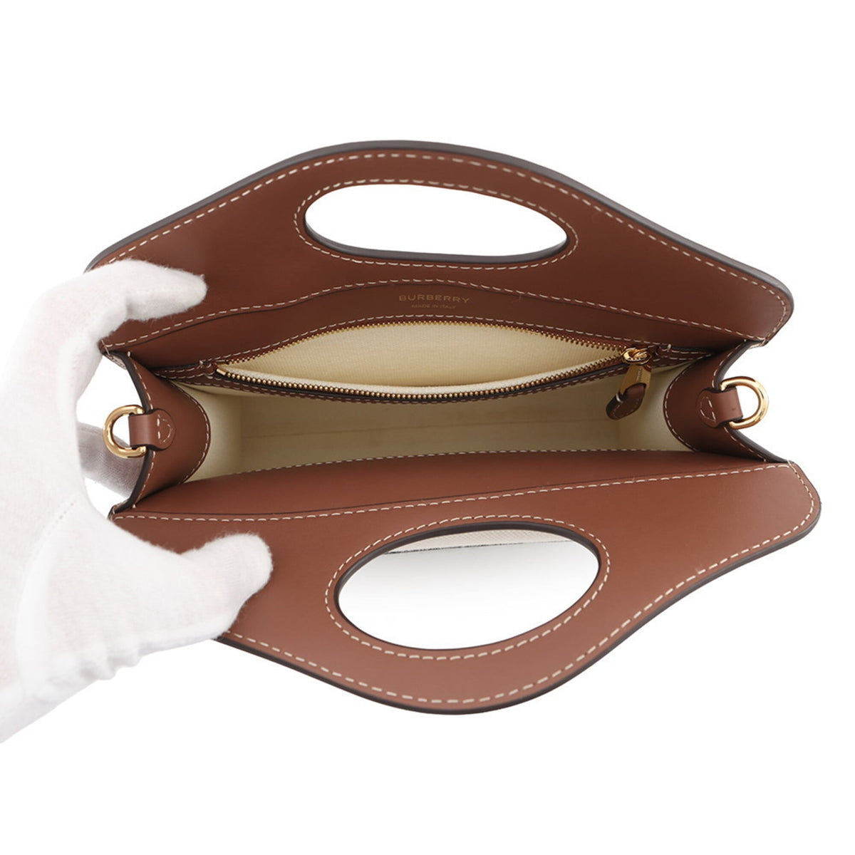 Burberry Brown Canvas Leather Handbag (Pre-Owned)