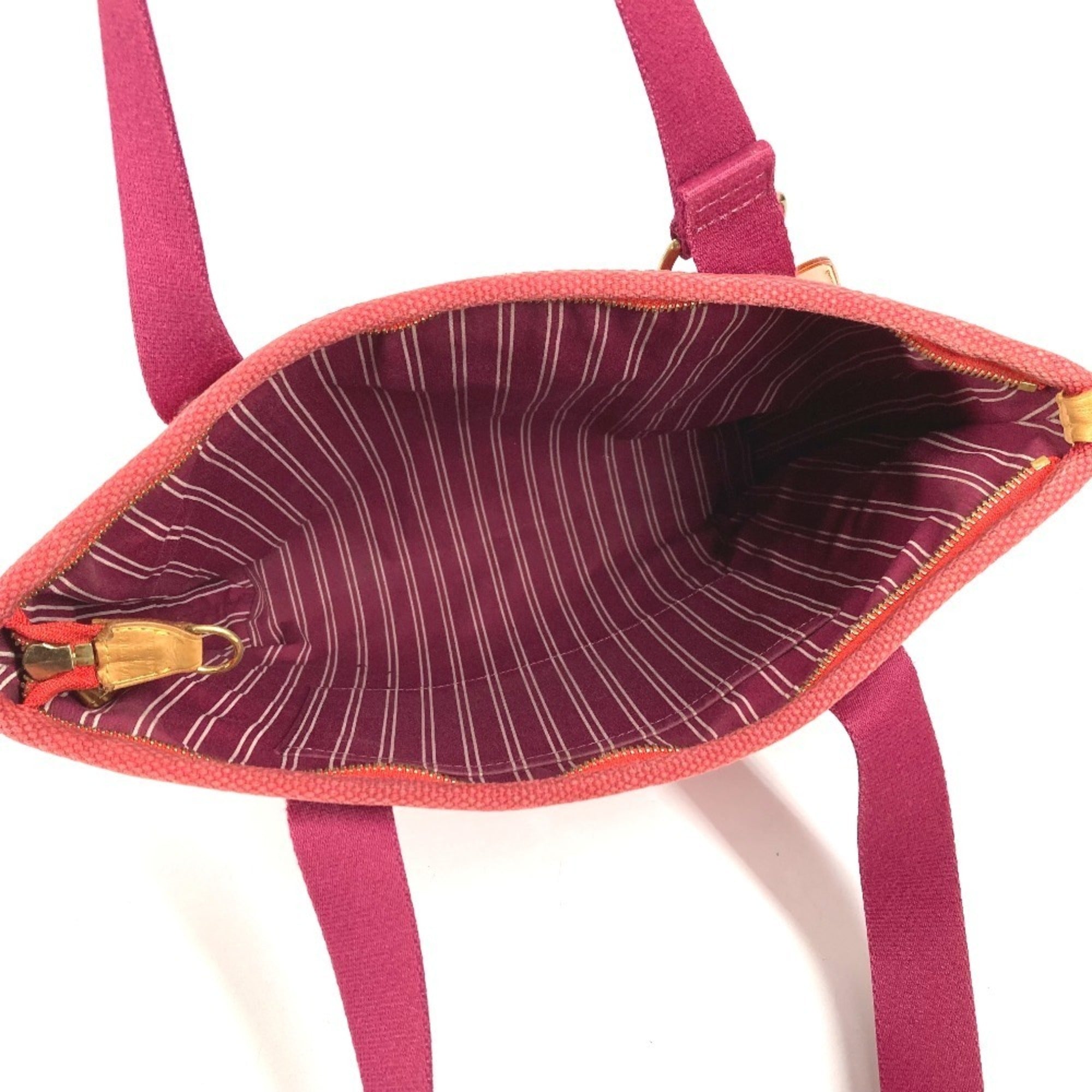 Louis Vuitton Red Color Cotton Tote Bag (Pre-Owned)