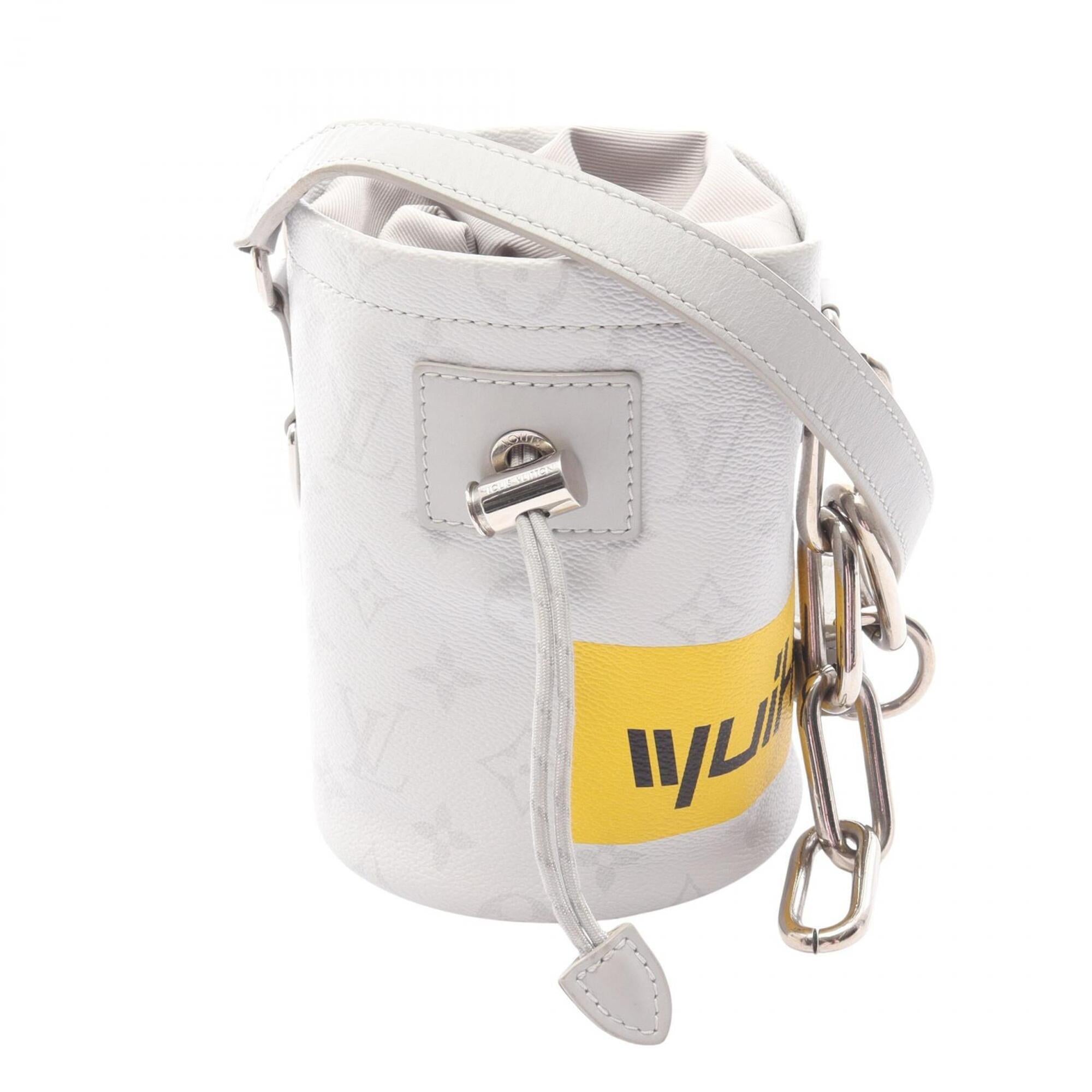 Louis Vuitton Gray White Coated Canvas Leather Handbag Shoulder Bag (Pre-Owned)