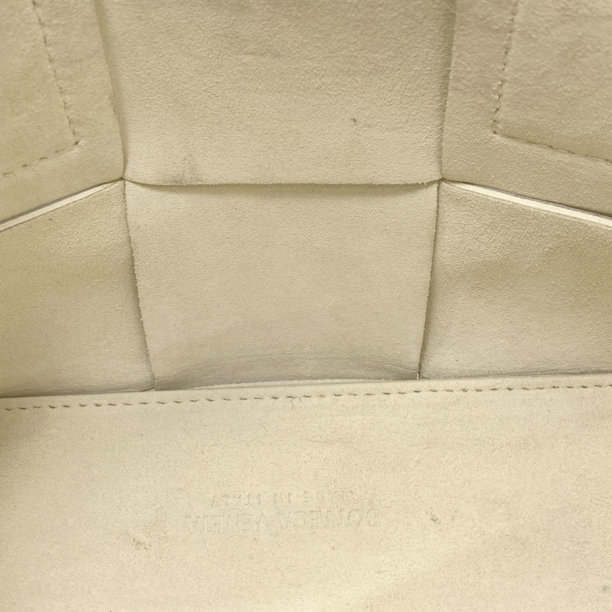 Bottega Veneta White Leather Handbag Pouch (Pre-Owned)