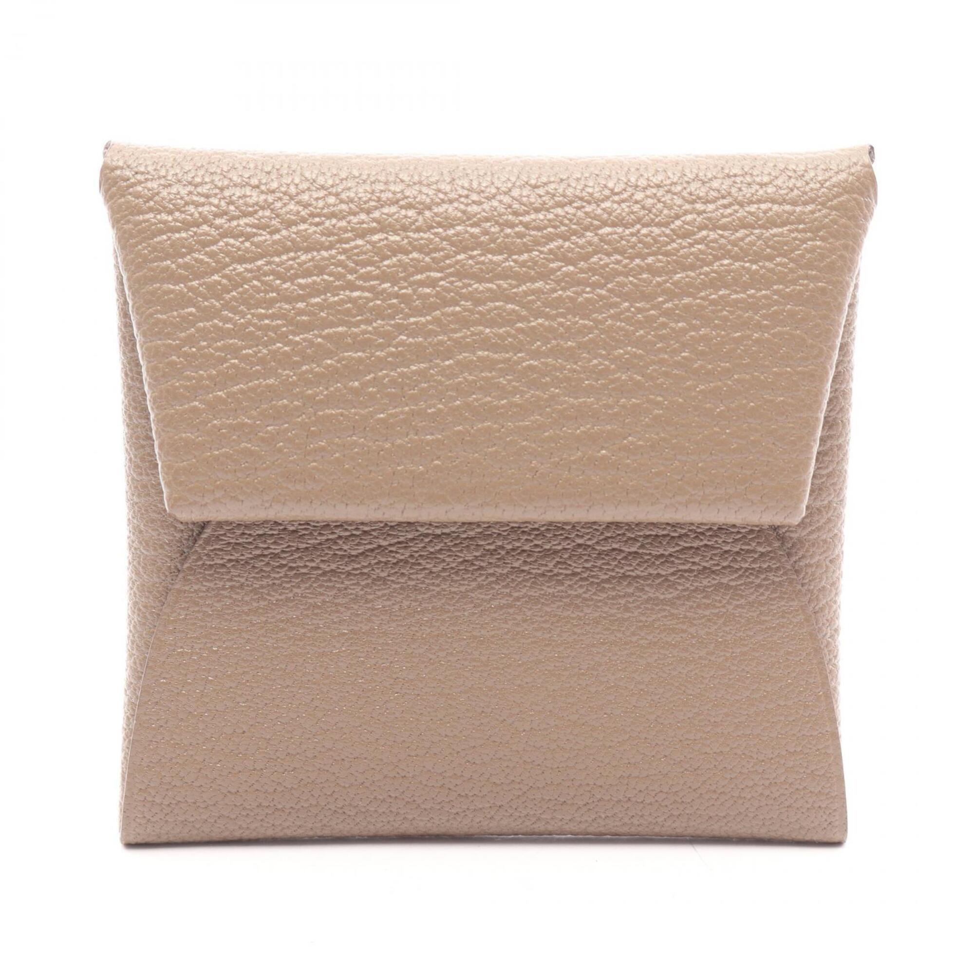 Hermes Gray Chevre Leather Leather Coin Purse/Coin Case (Pre-Owned)