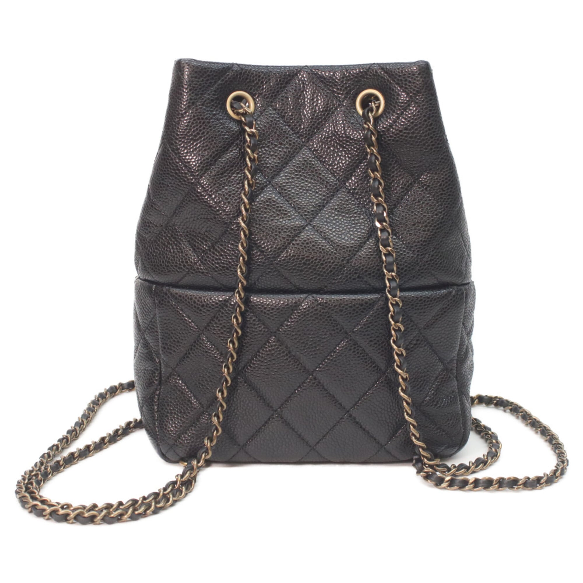 Chanel Black Grained Calfskin Backpack (Pre-Owned)