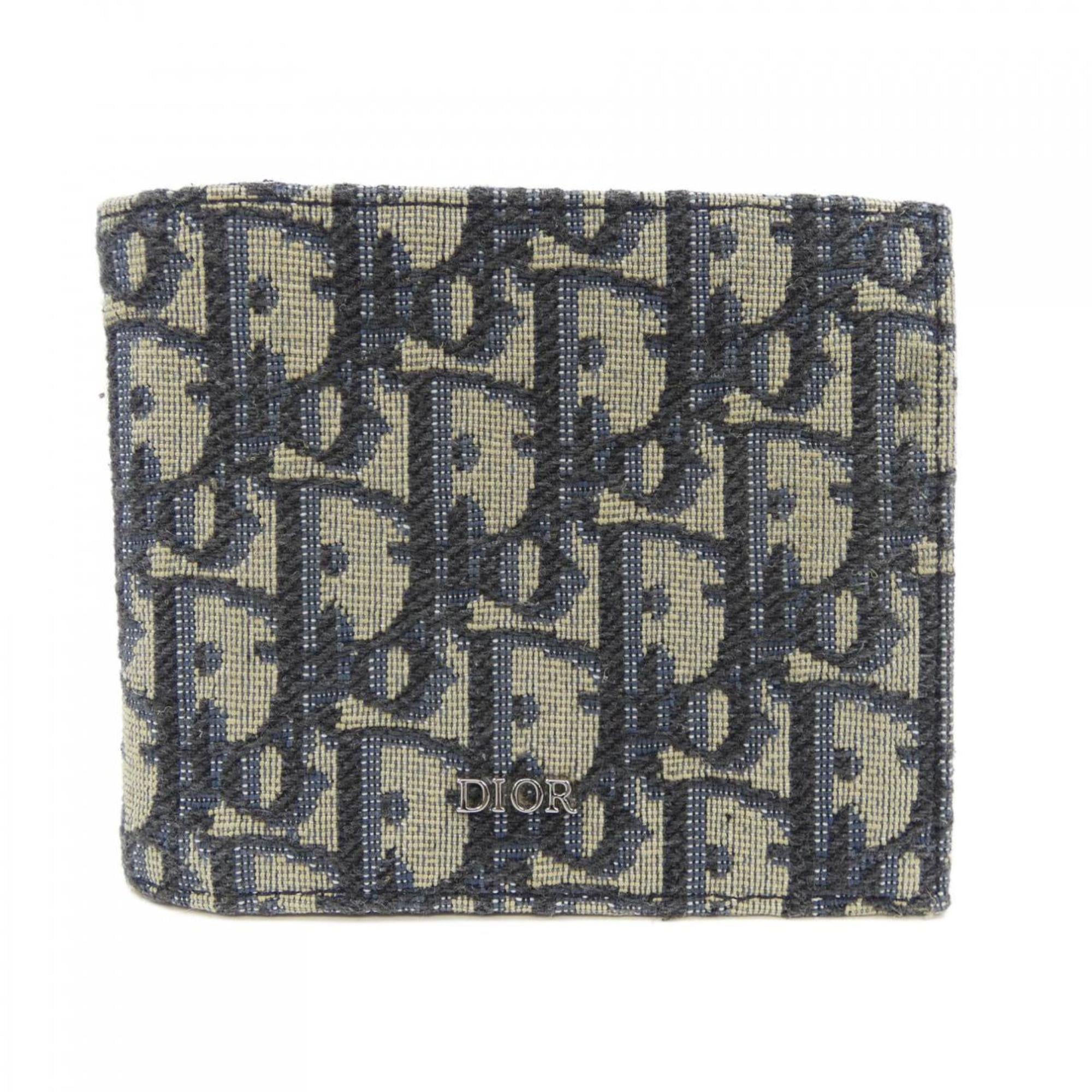 Christian Dior Beige Black Navy Wallet (Bi-Fold) (Pre-Owned)