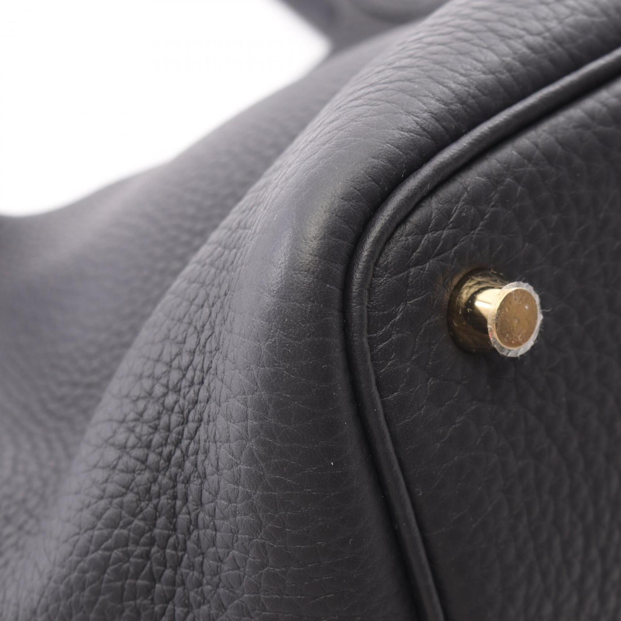 Hermes Navy Taurillon Clemence Leather Handbag (Pre-Owned)