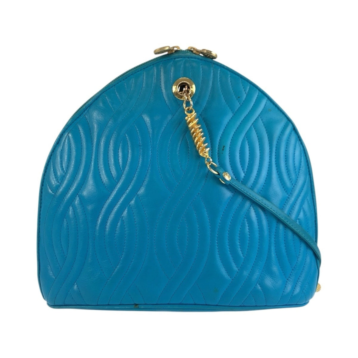 Fendi Blue Leather Pochette Shoulder Bag (Pre-Owned)