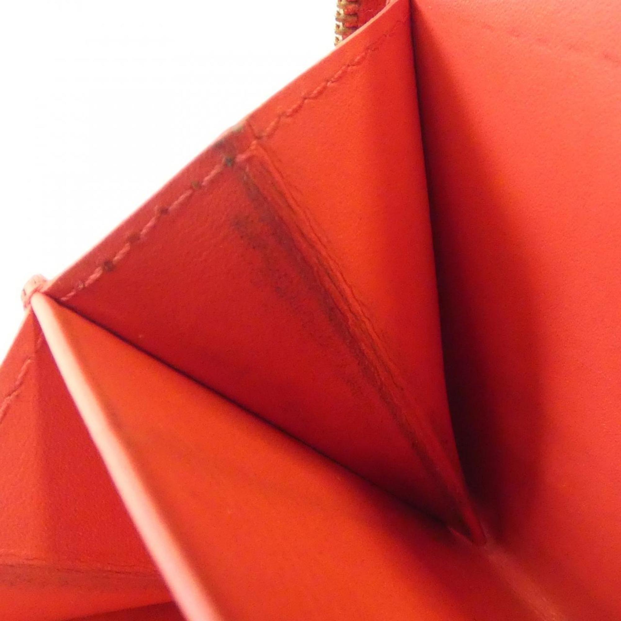Louis Vuitton Red Color Leather Wallet (Bi-Fold) (Pre-Owned)