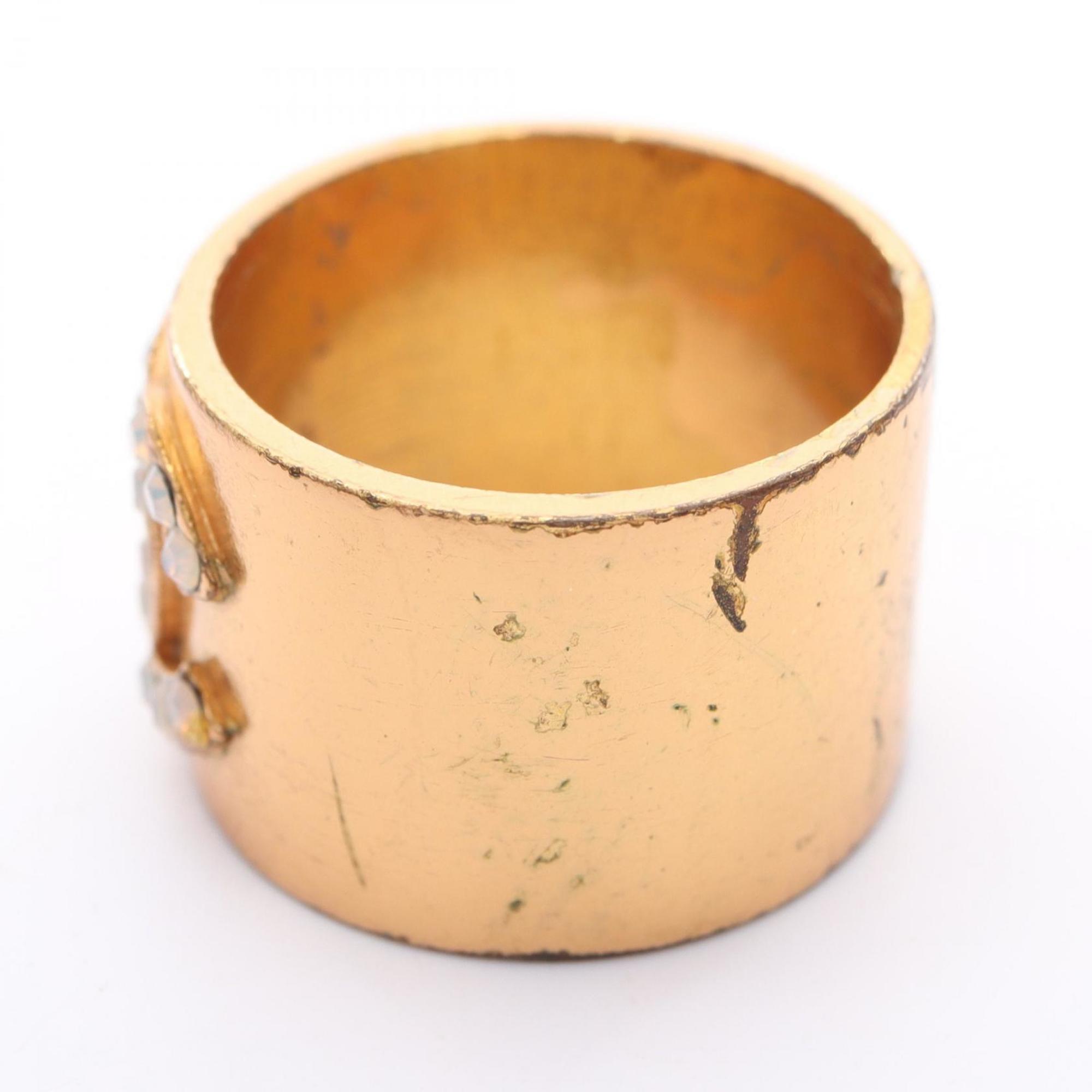 Chanel Gold Gold Plating Band Ring (Pre-Owned)