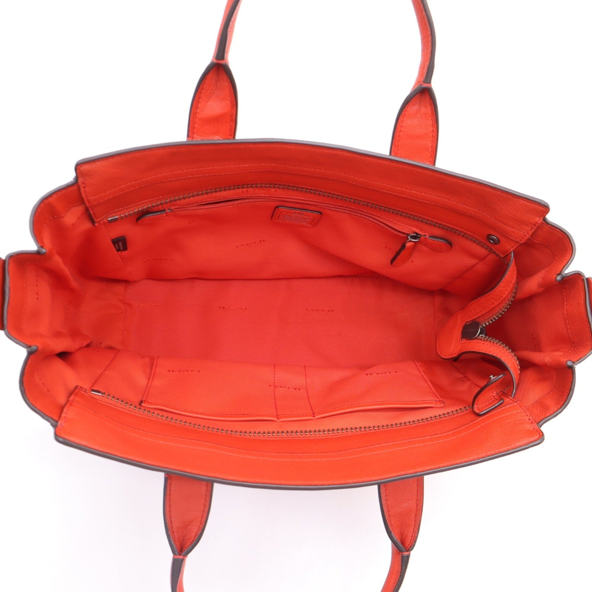 Coach Orange Leather Handbag (Pre-Owned)