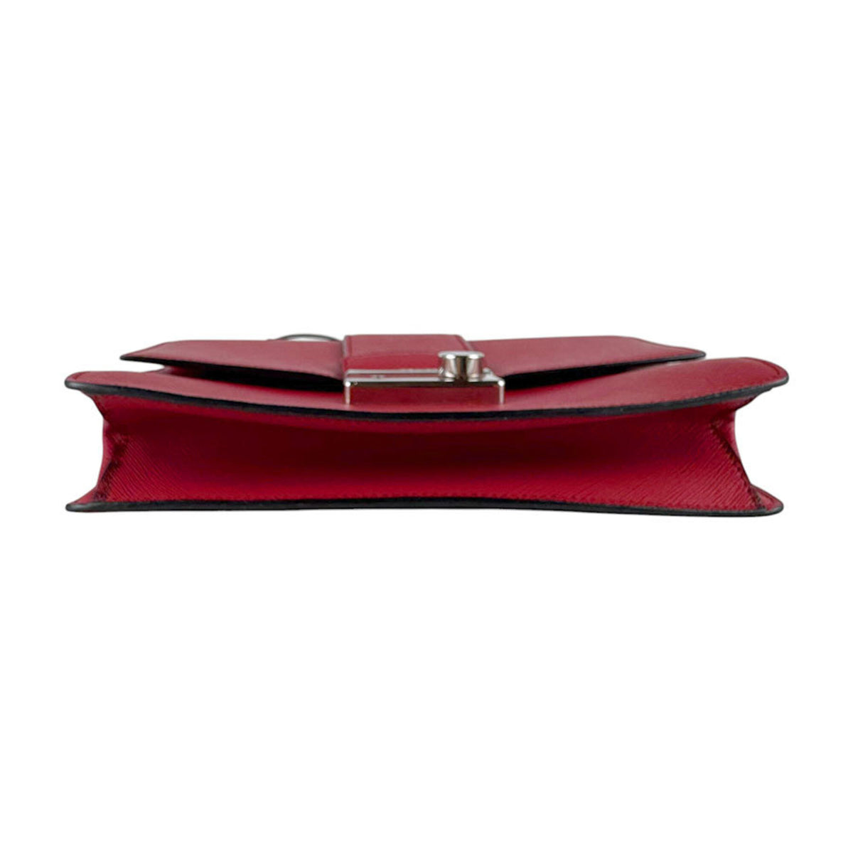 Prada Red Color Leather Shoulder Bag (Pre-Owned)