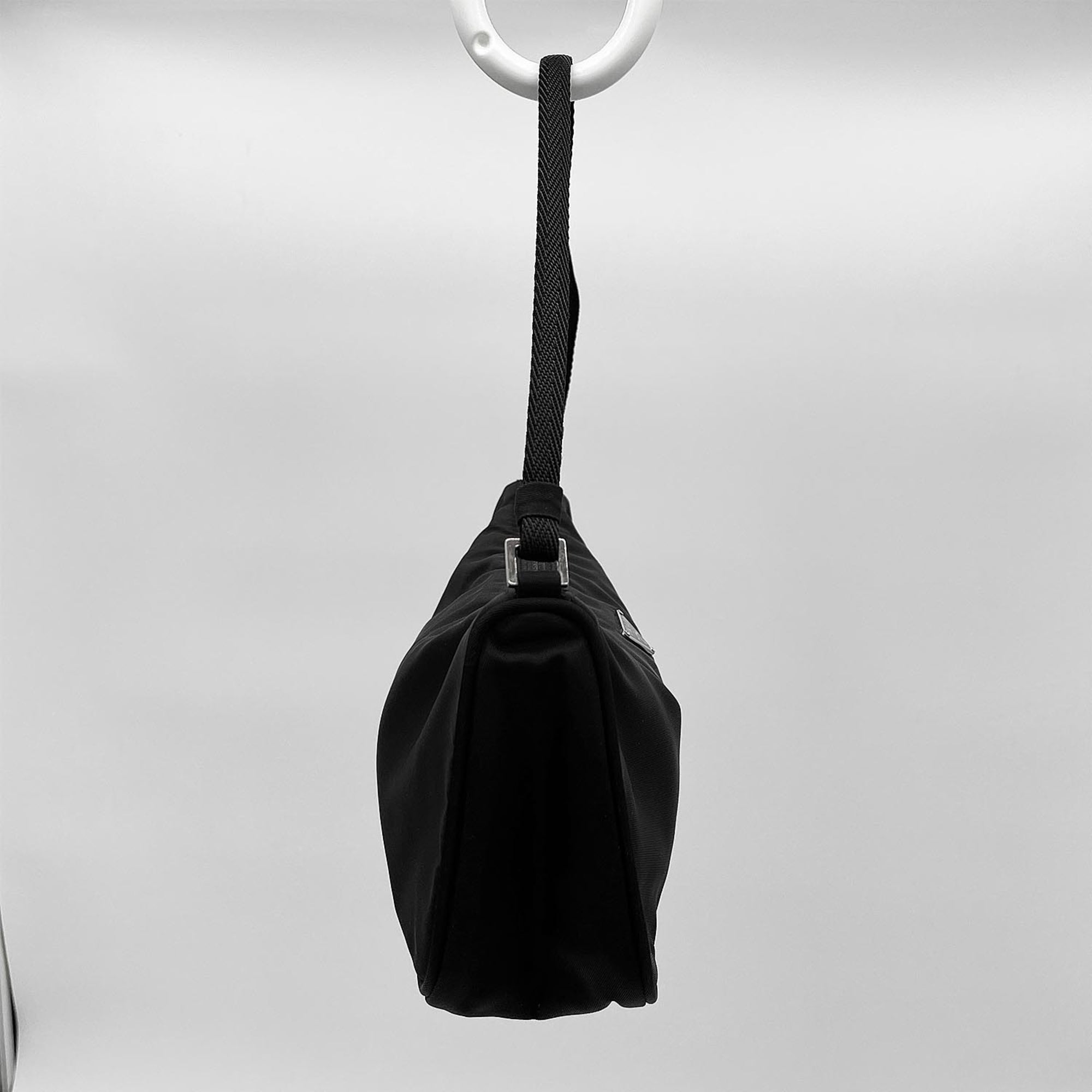 Prada Black Nylon Leather Handbag (Pre-Owned)