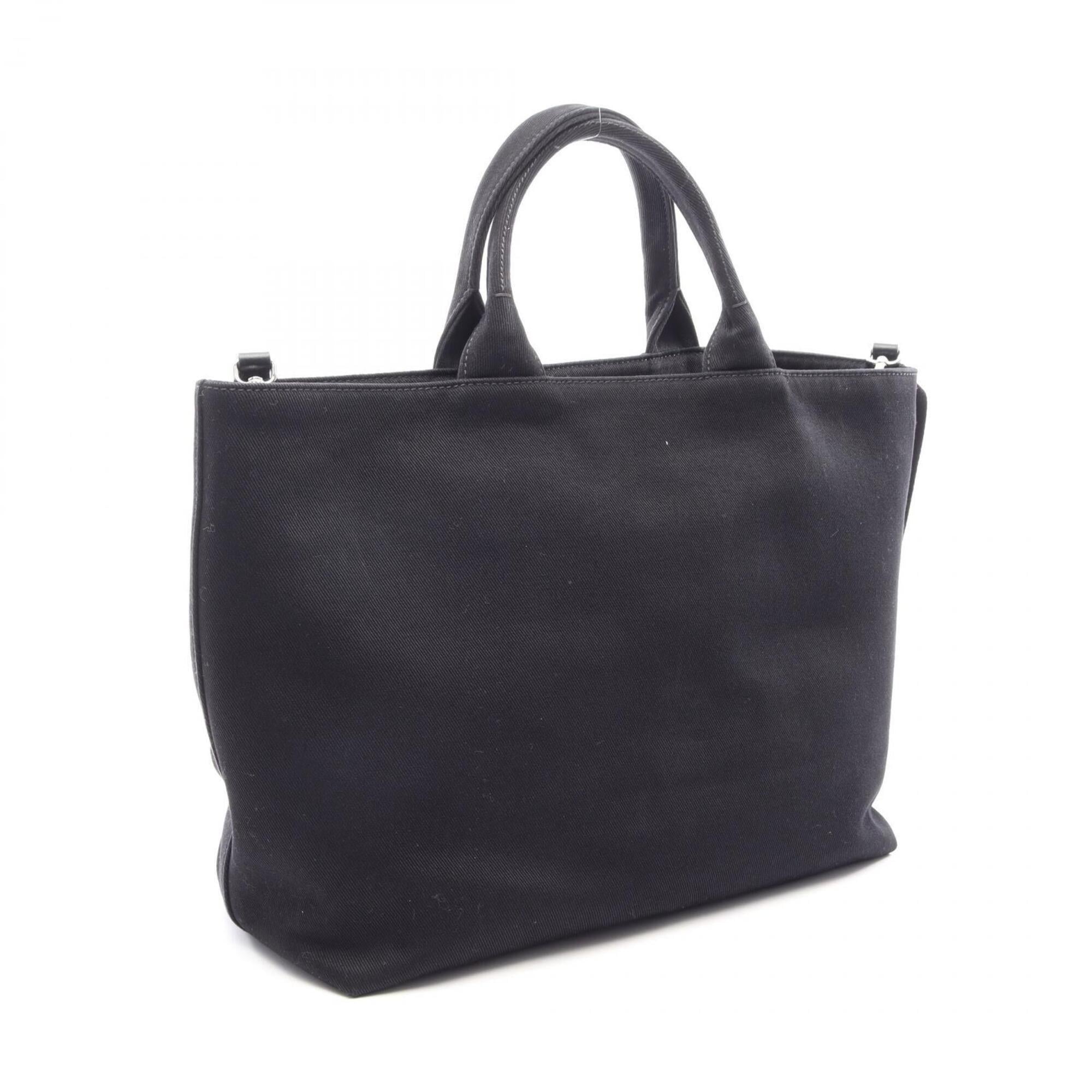 Prada Black Canvas Handbag Tote Bag (Pre-Owned)