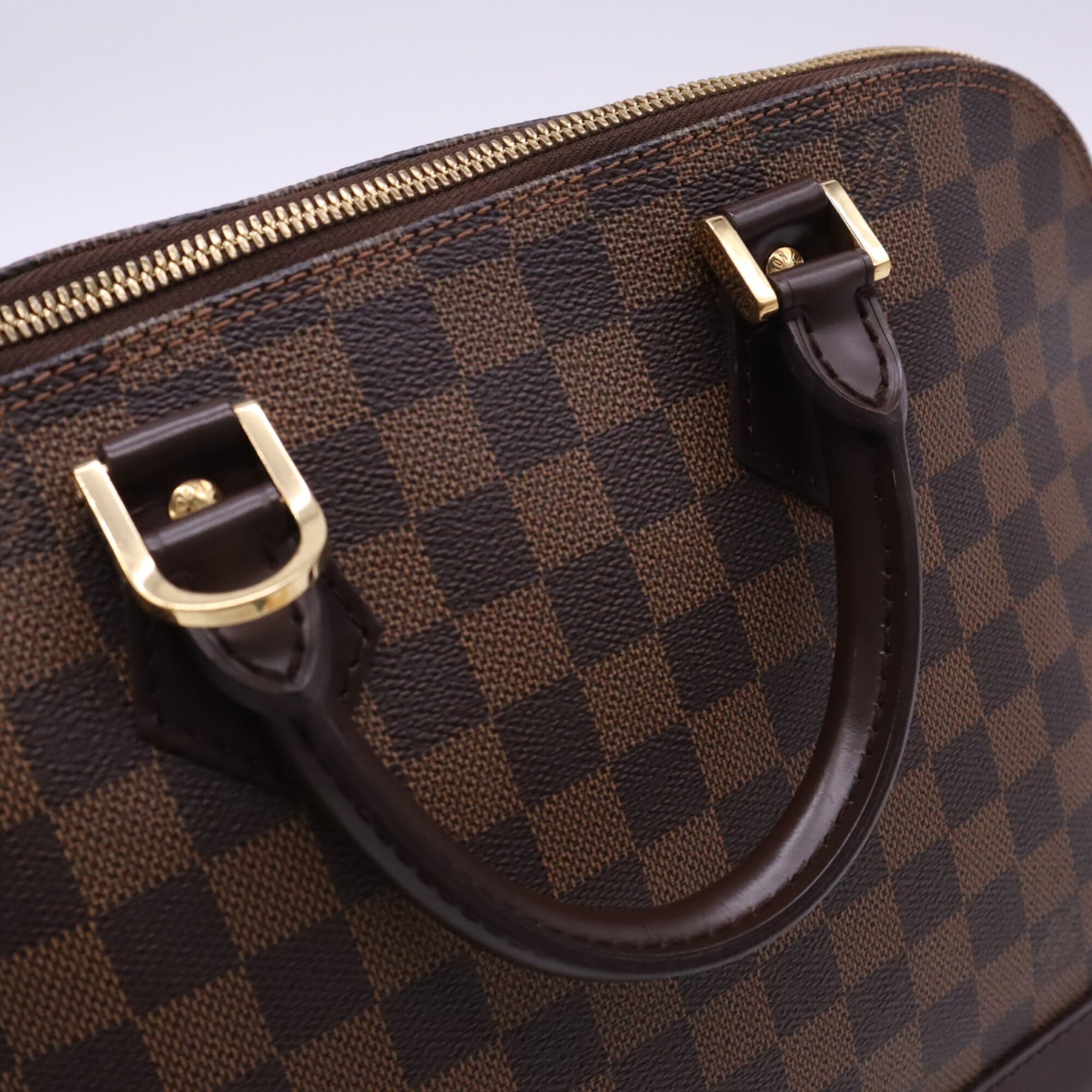 Louis Vuitton Damier Beige Brown Coated Canvas Leather Handbag (Pre-Owned)