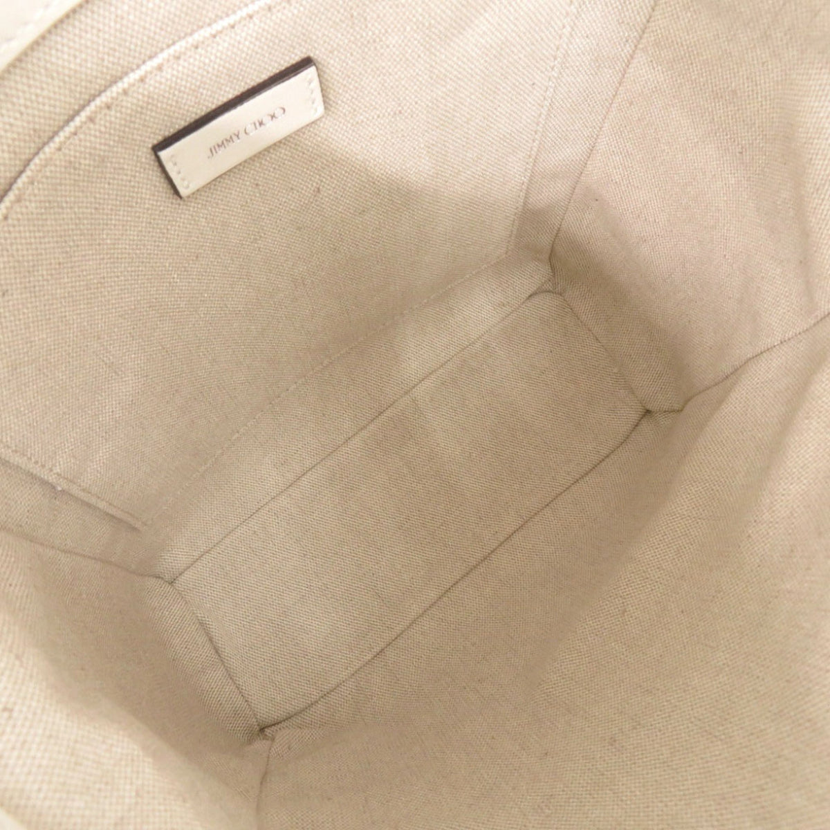 Jimmy Choo White Leather Handbag Shoulder Bag Tote Bag (Pre-Owned)