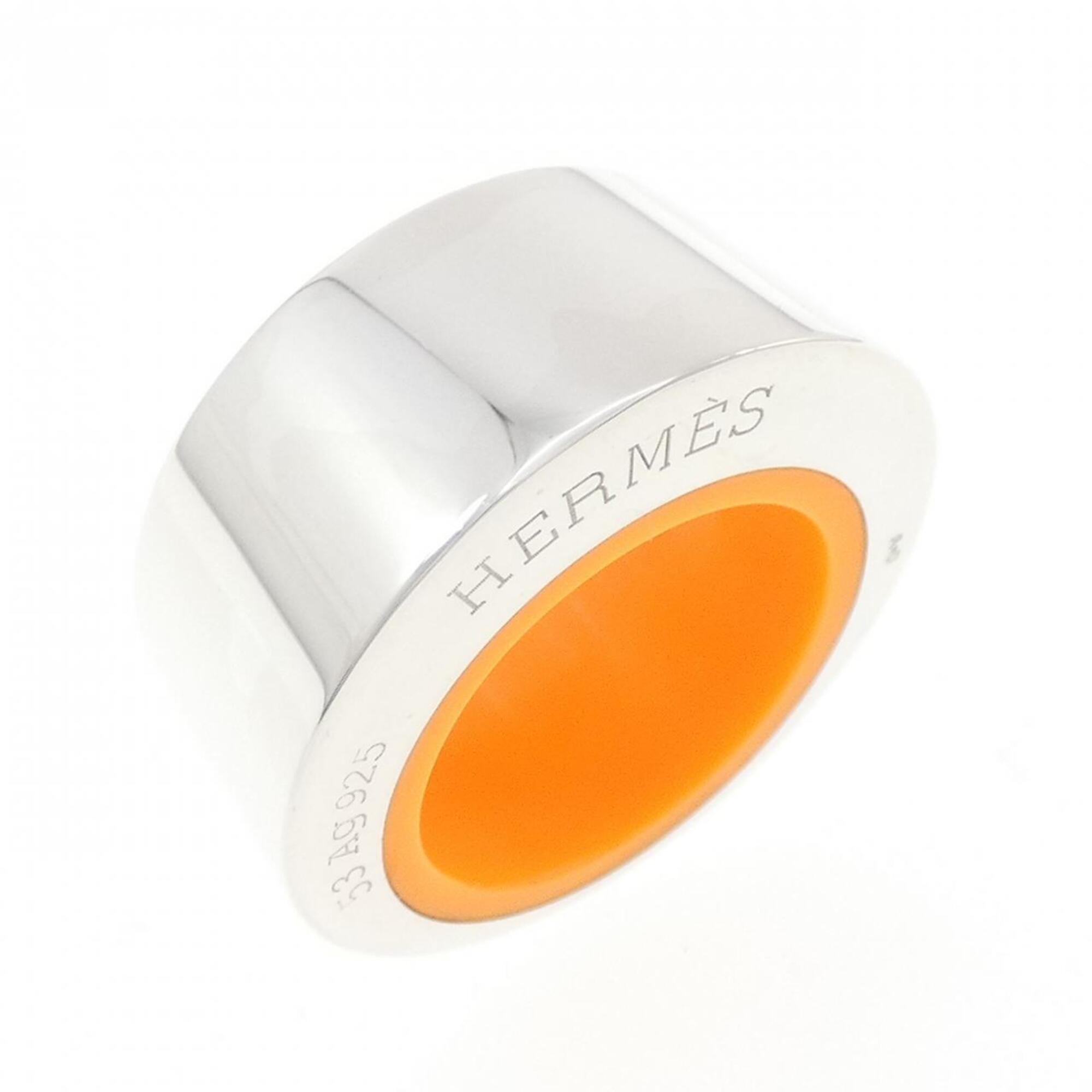 Hermes Silver Silver 925 Band Ring (Pre-Owned)