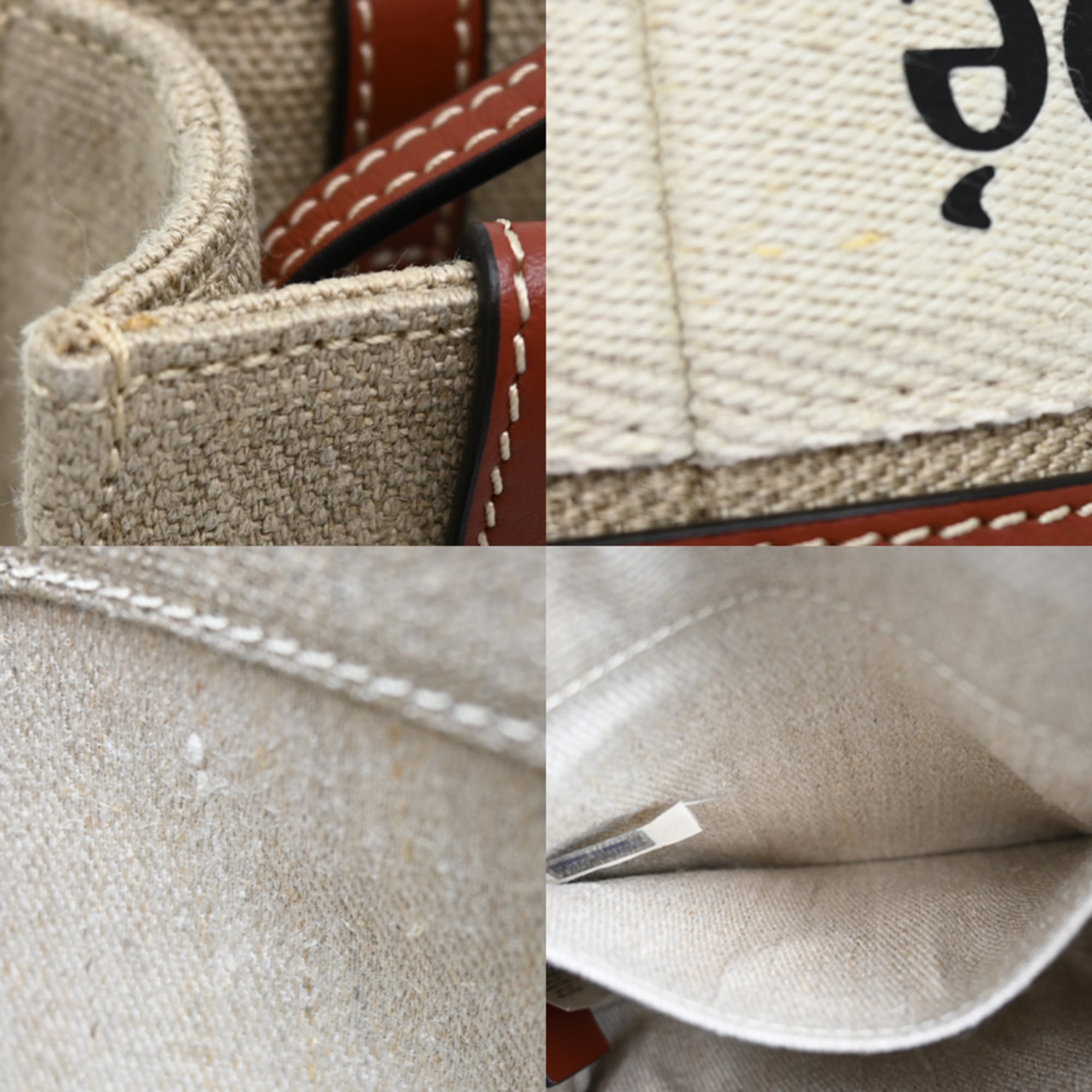 Chloé Beige Brown Canvas Leather Tote Bag (Pre-Owned)