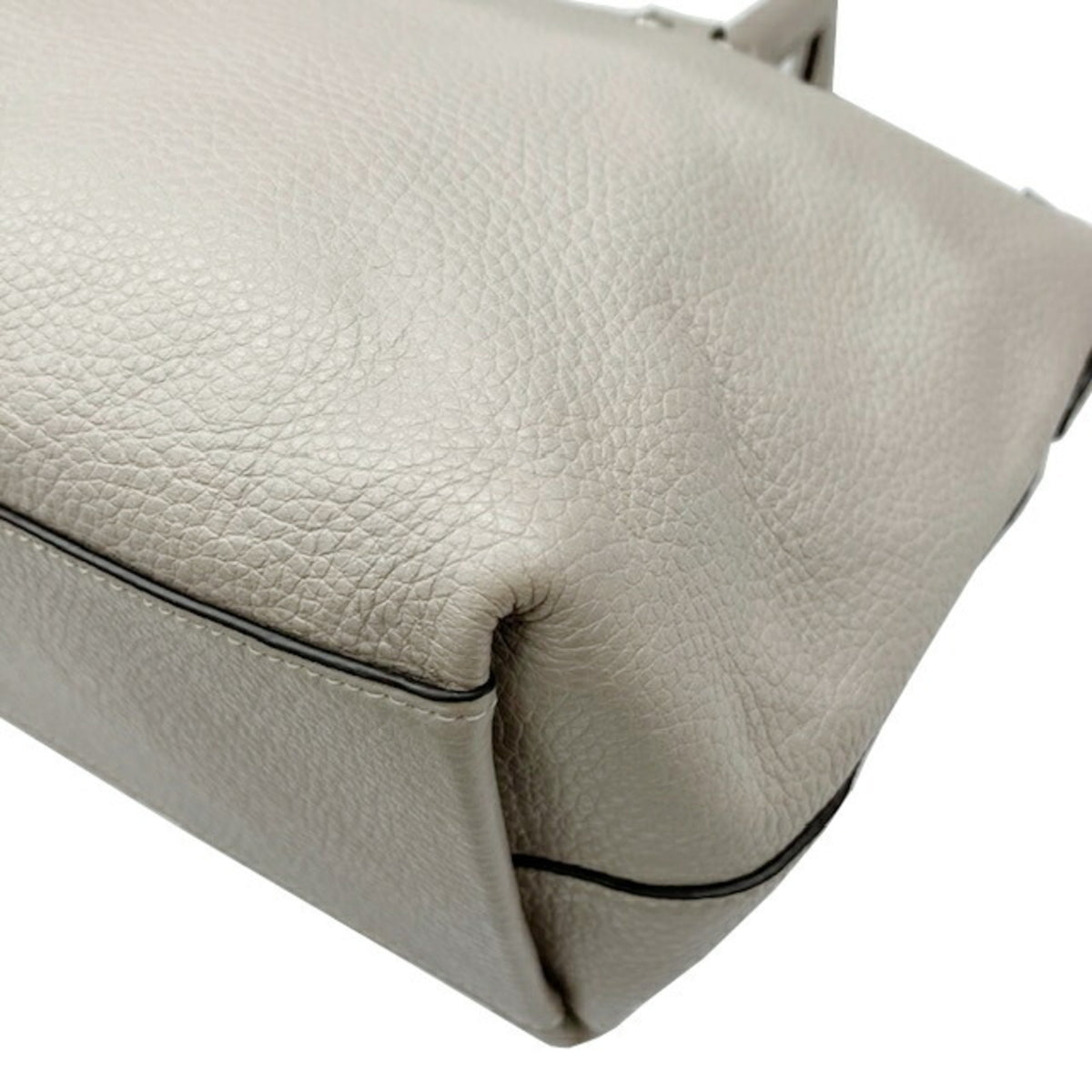 Coach Gray Leather Handbag Shoulder Bag (Pre-Owned)