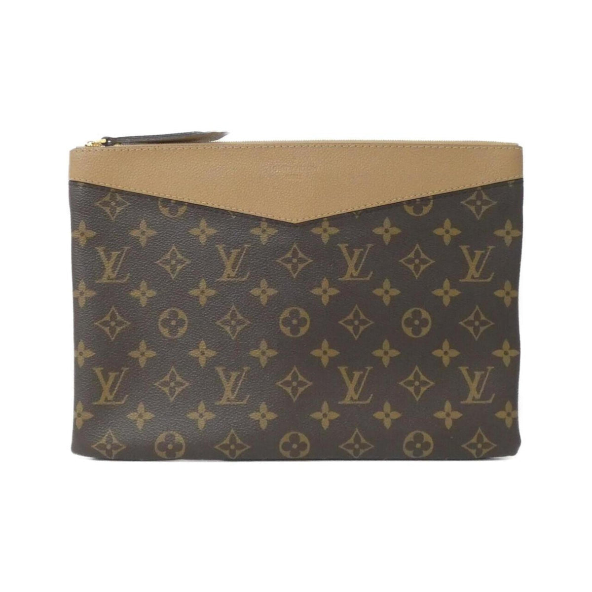 Louis Vuitton Brown Coated Canvas Handbag Pouch (Pre-Owned)
