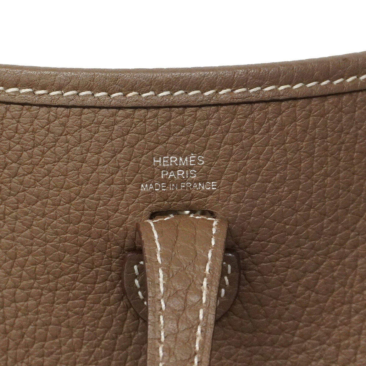 Hermes Etoupe Gray Taurillon Clemence Leather Shoulder Bag (Pre-Owned)