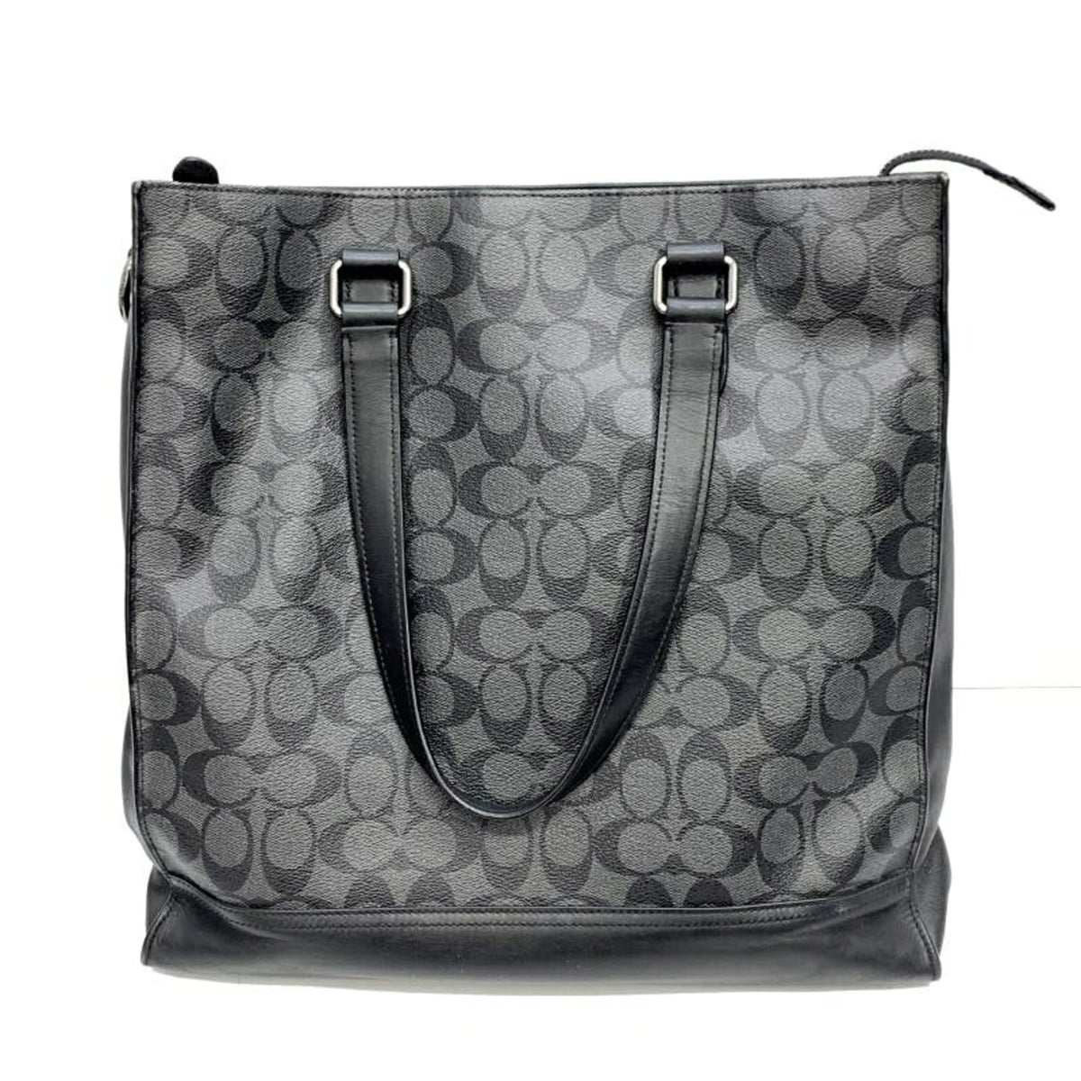 Coach Gray Signature Line Tote Bag (Pre-Owned)