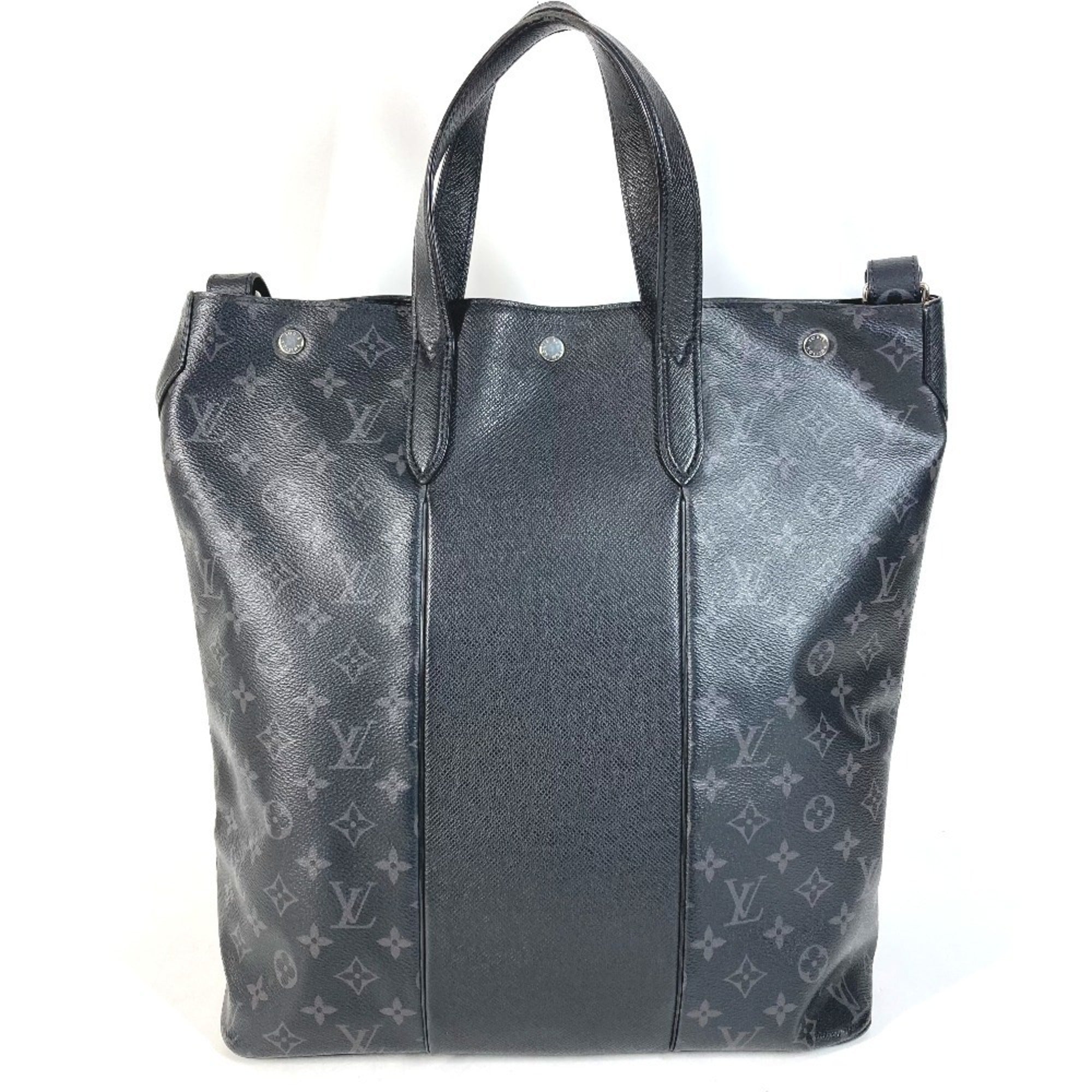 Louis Vuitton Black Taigarama Monogram Eclipse Handbag Shoulder Bag Tote Bag (Pre-Owned)