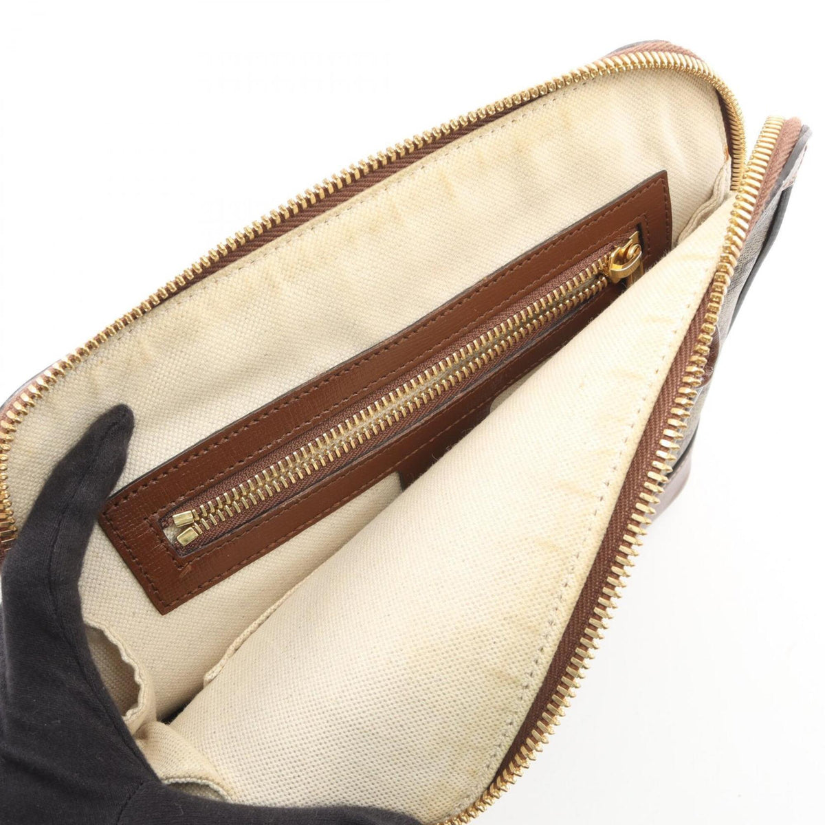 Gucci Beige Brown Pvc Leather Handbag (Pre-Owned)