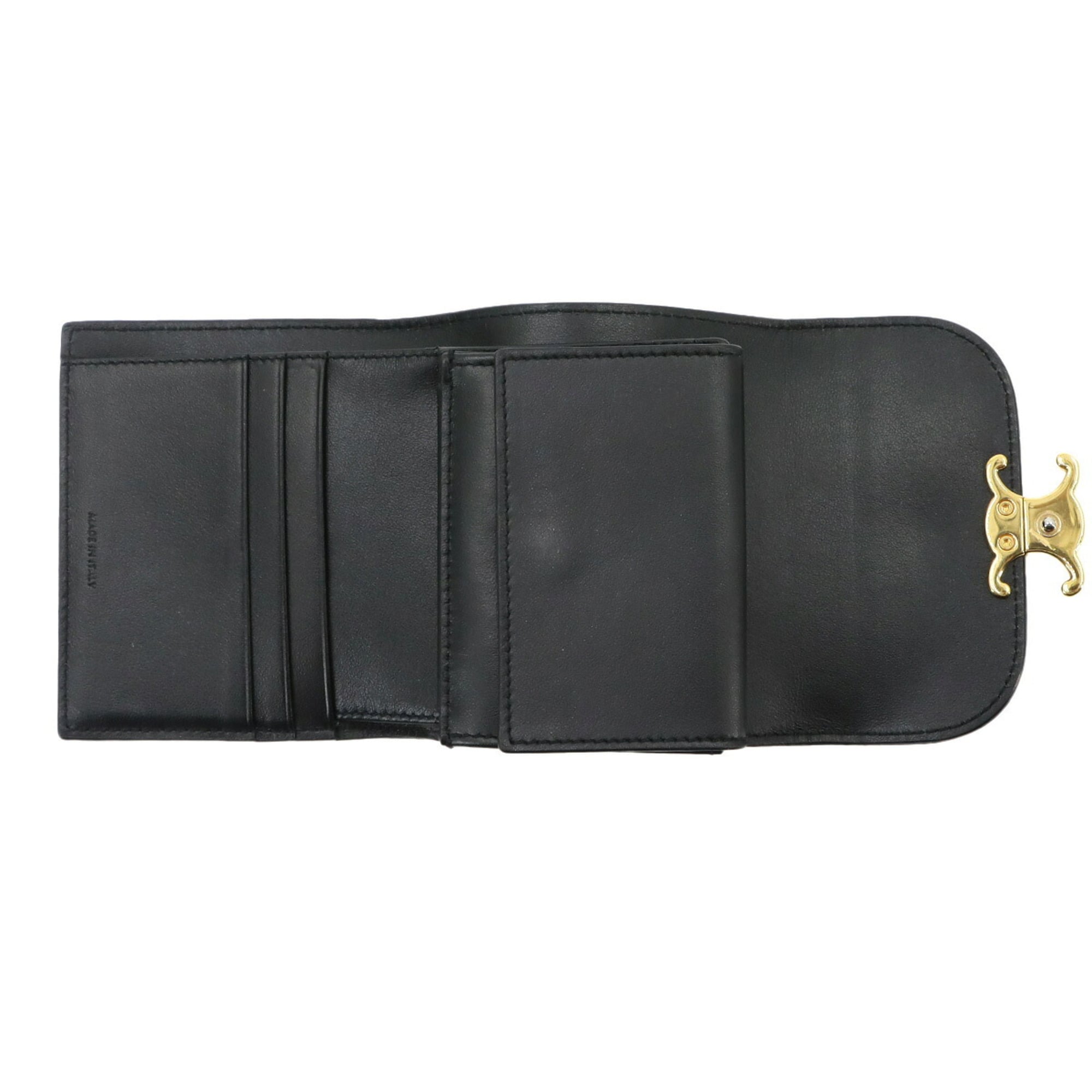 Celine Black Leather Wallet (Tri-Fold) (Pre-Owned)