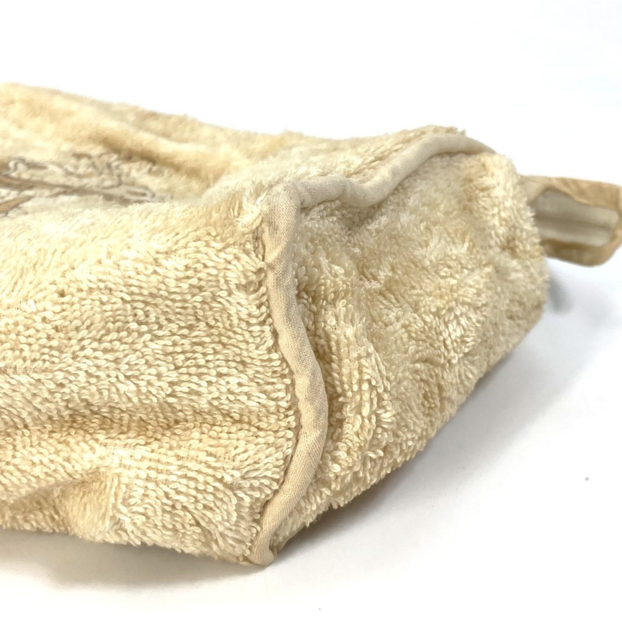 Hermes Beige Pile Fabric Clutch Bag Pouch (Pre-Owned)