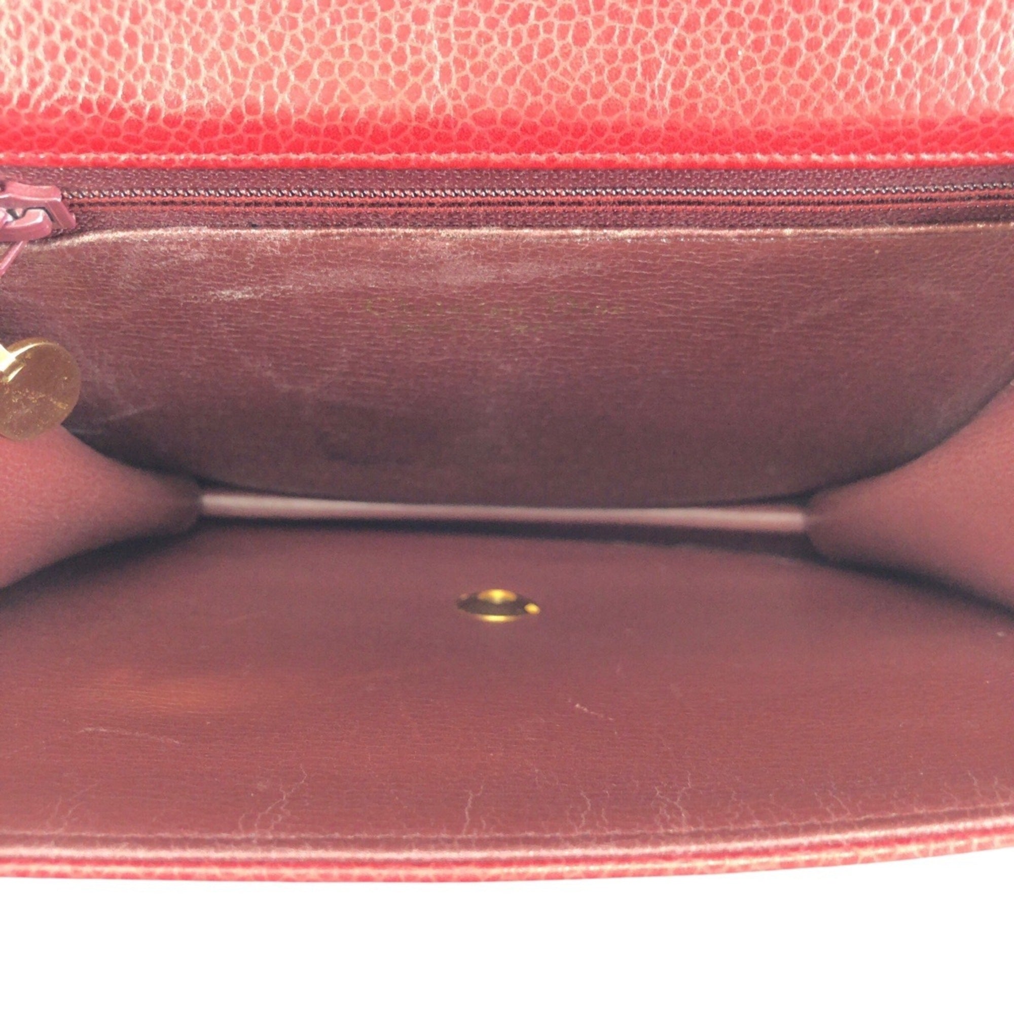 Christian Dior Red Color Leather Pochette Shoulder Bag (Pre-Owned)