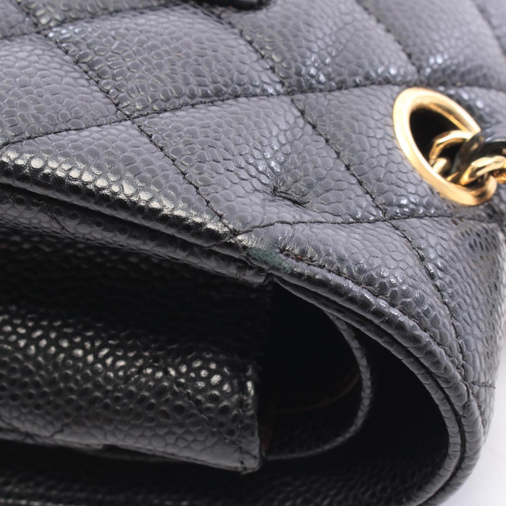 Chanel Black Grained Calfskin Handbag Shoulder Bag (Pre-Owned)
