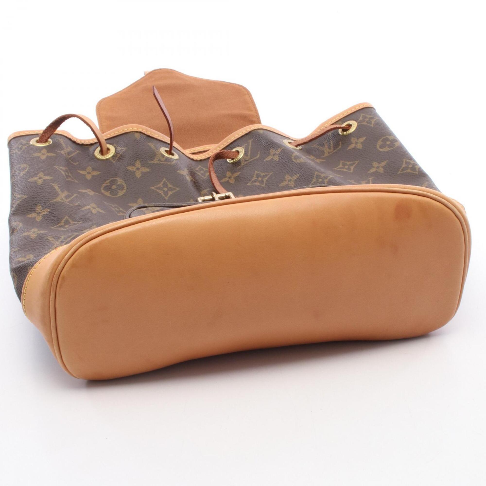 Louis Vuitton Brown Monogram Coated Canvas Leather Backpack (Pre-Owned)