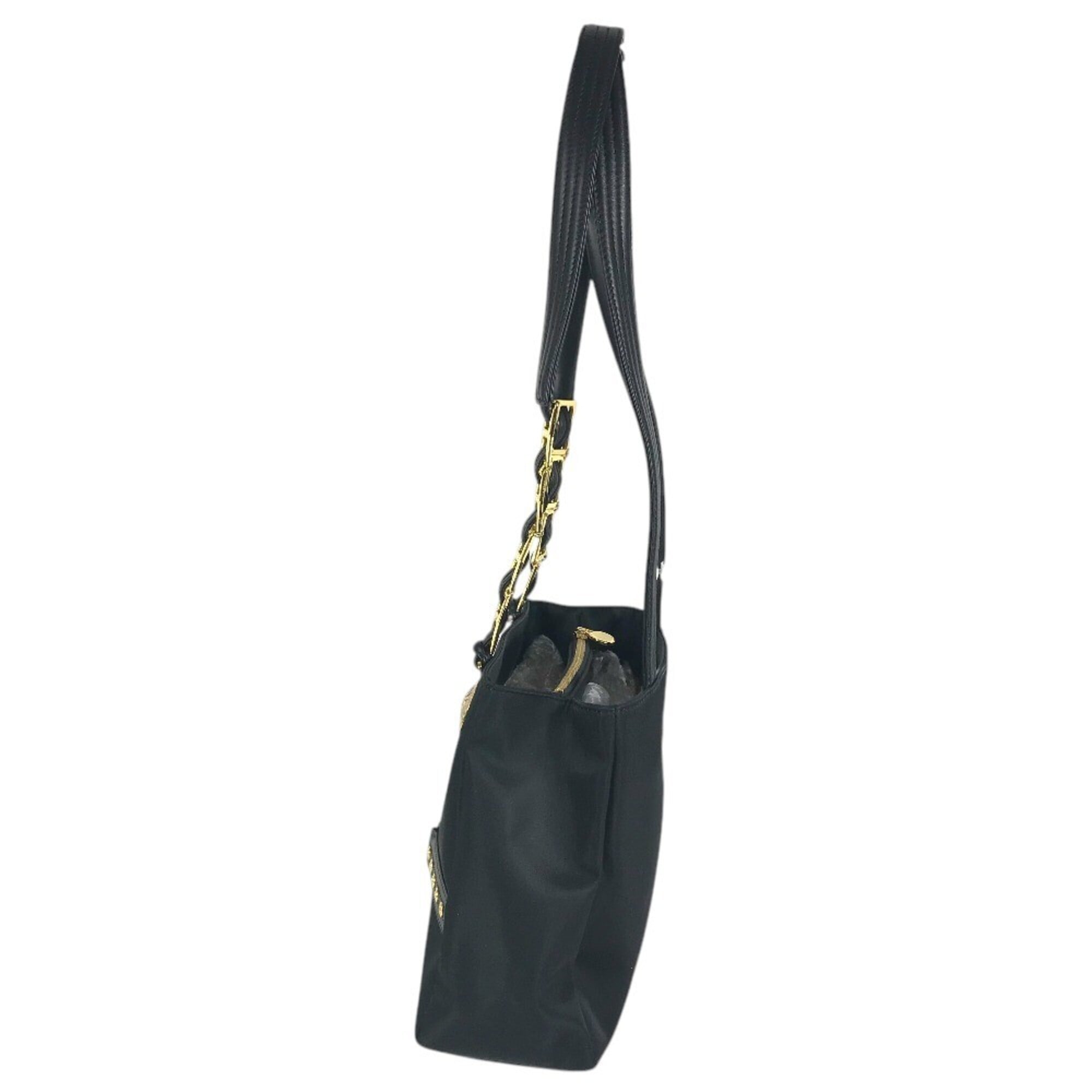 Versace Black Nylon Handbag Shoulder Bag (Pre-Owned)