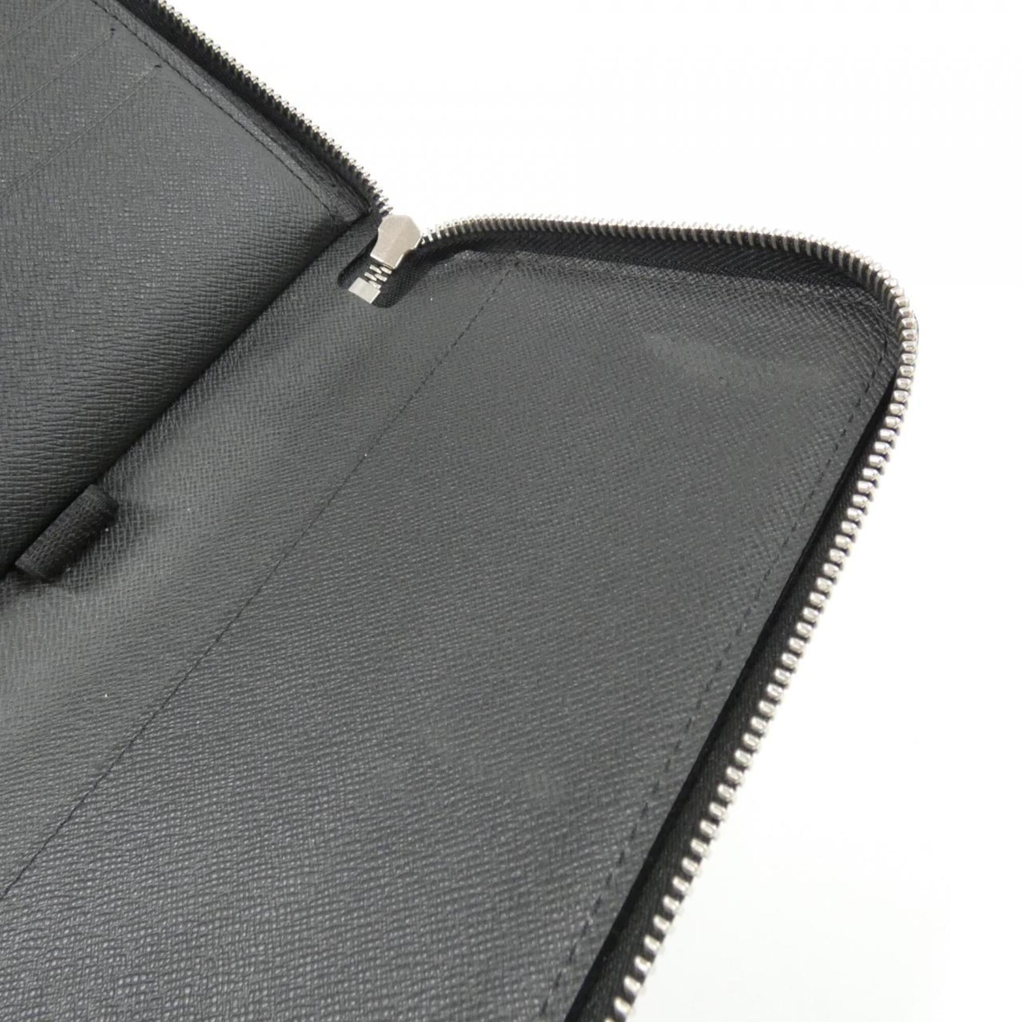 Louis Vuitton Black Leather Long Wallet (Bi-Fold) (Pre-Owned)