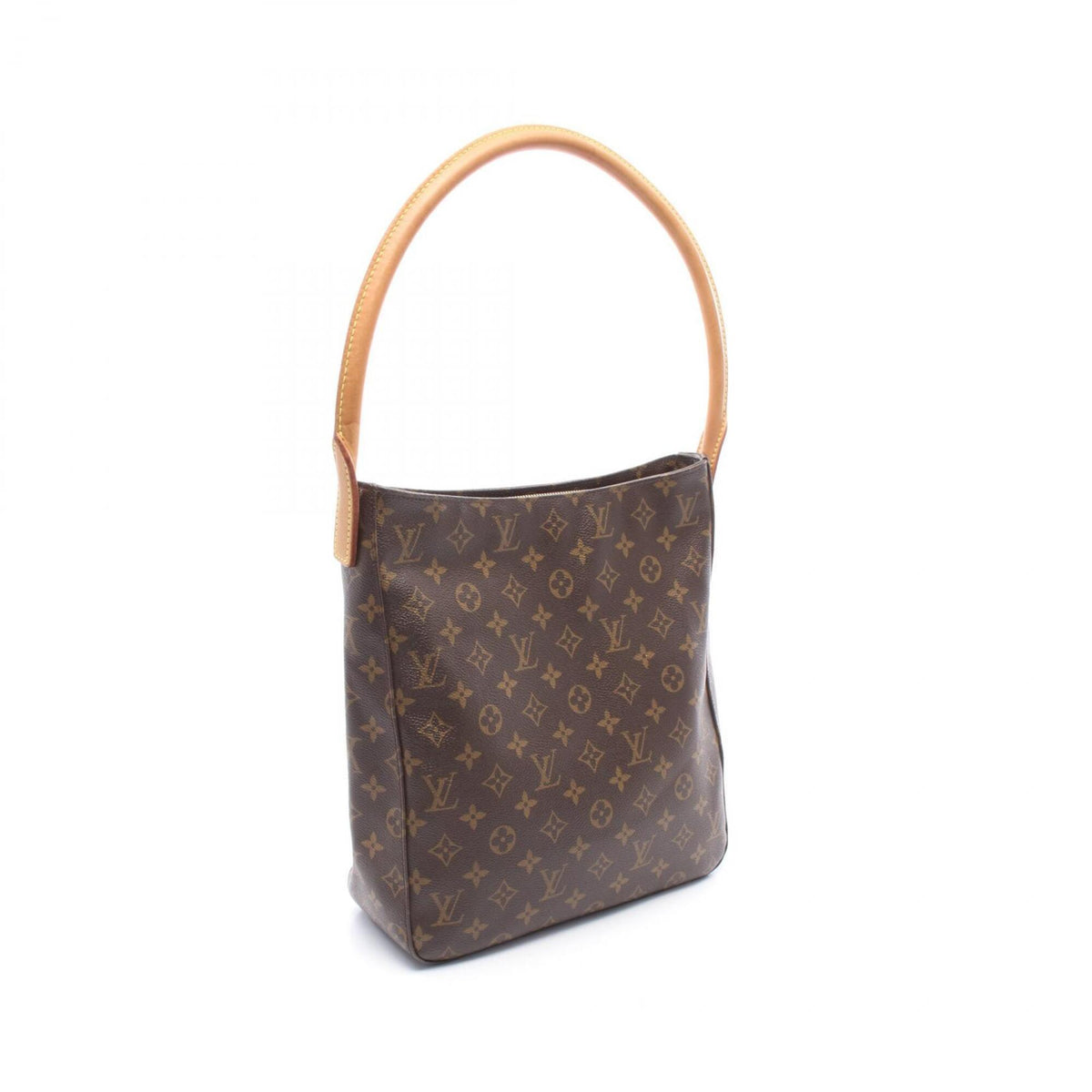 Louis Vuitton Brown Coated Canvas Leather Handbag Shoulder Bag (Pre-Owned)