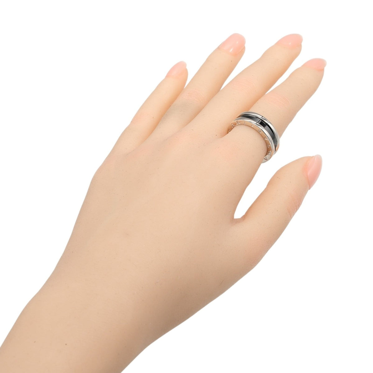Bvlgari B.Zero1 Ceramic Silver 925 Band Ring (Pre-Owned)