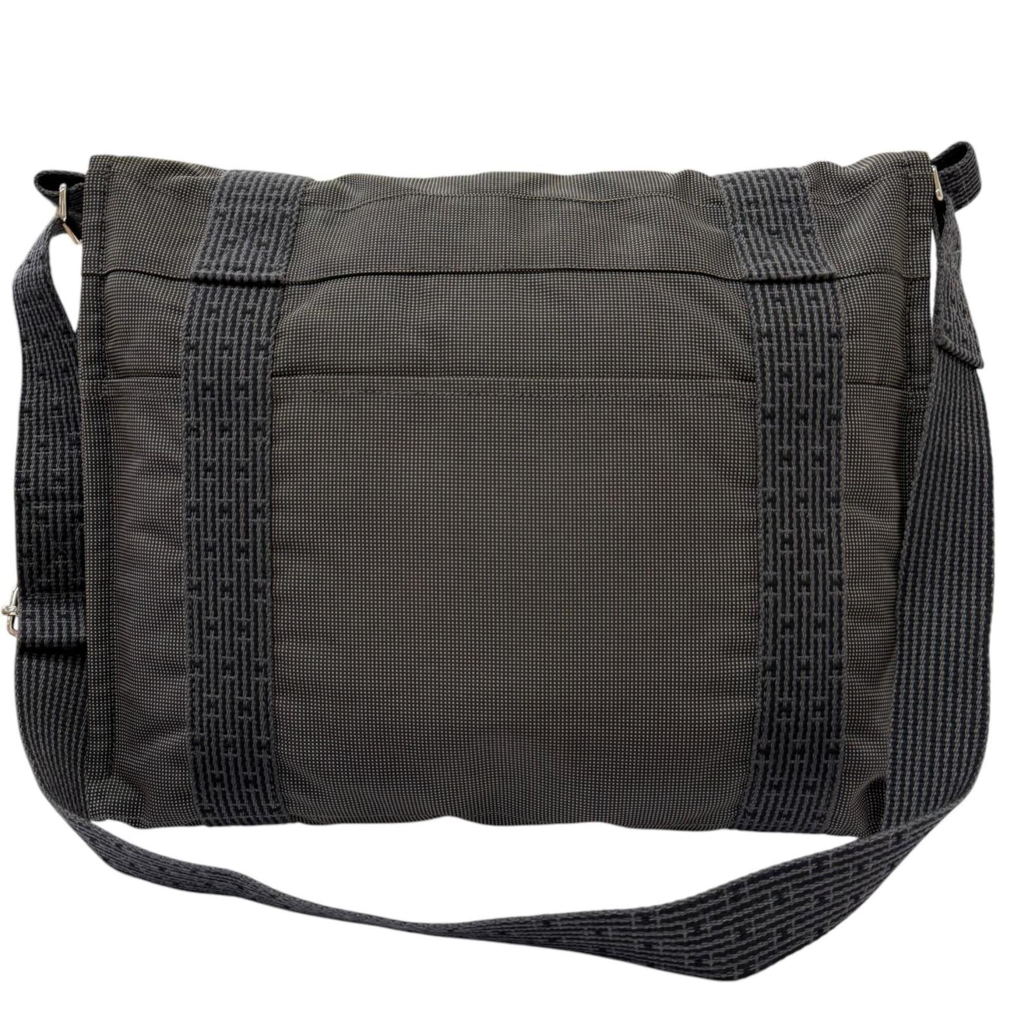 Hermes Charcoal Gray Polyamide Polyester Messenger Bag Shoulder Bag (Pre-Owned)