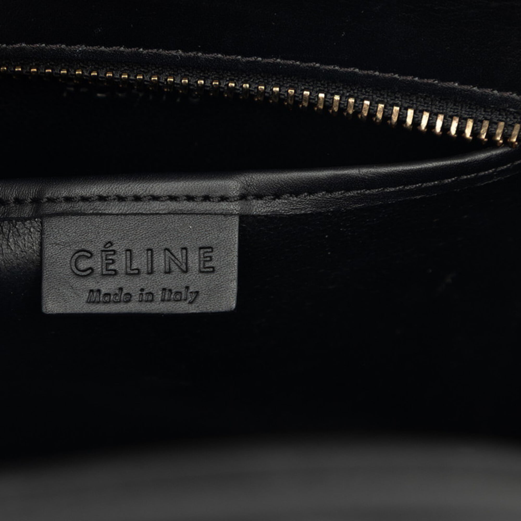 Celine Beige Black Red Color Leather Handbag Shoulder Bag (Pre-Owned)