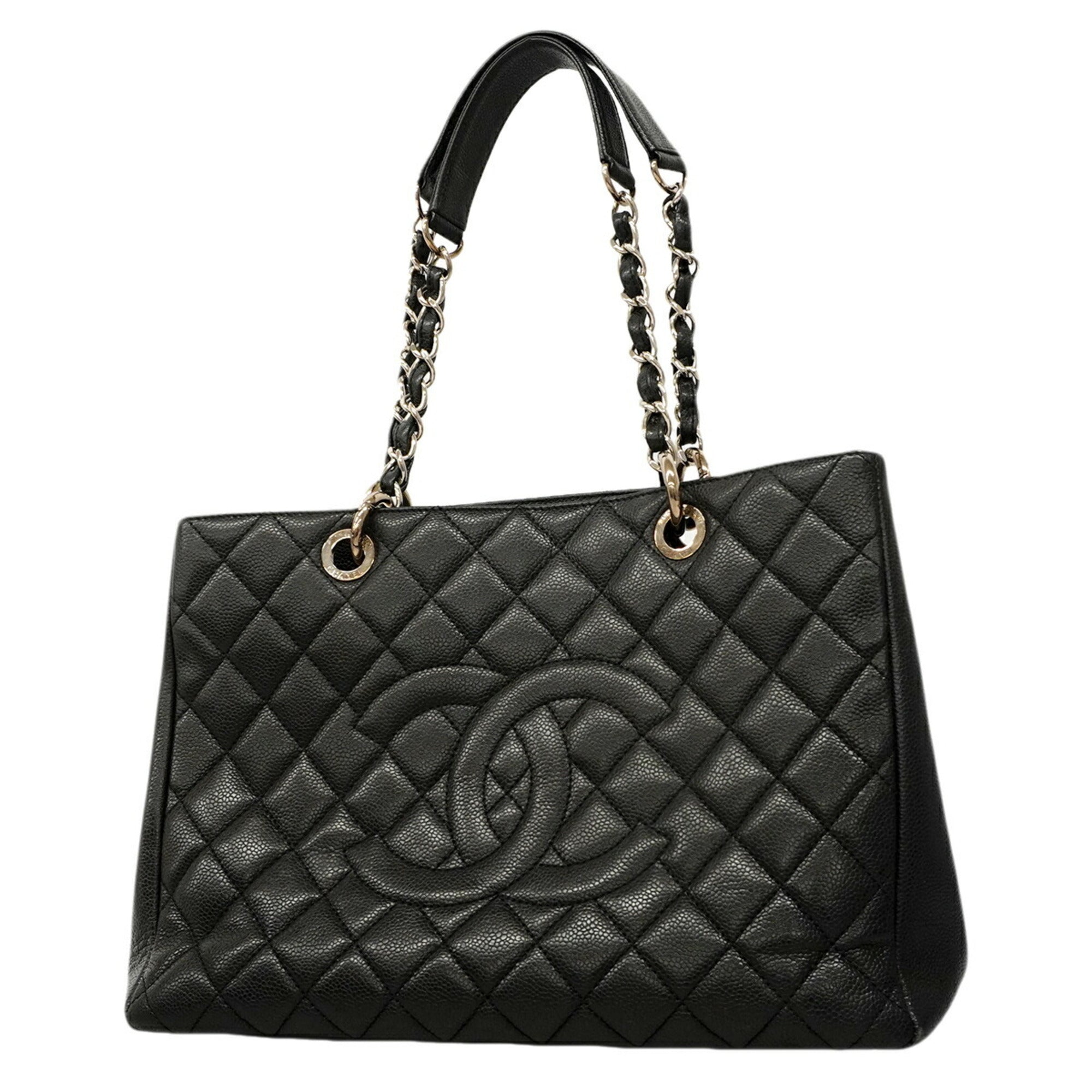 Chanel Black Grained Calfskin Tote Bag (Pre-Owned)