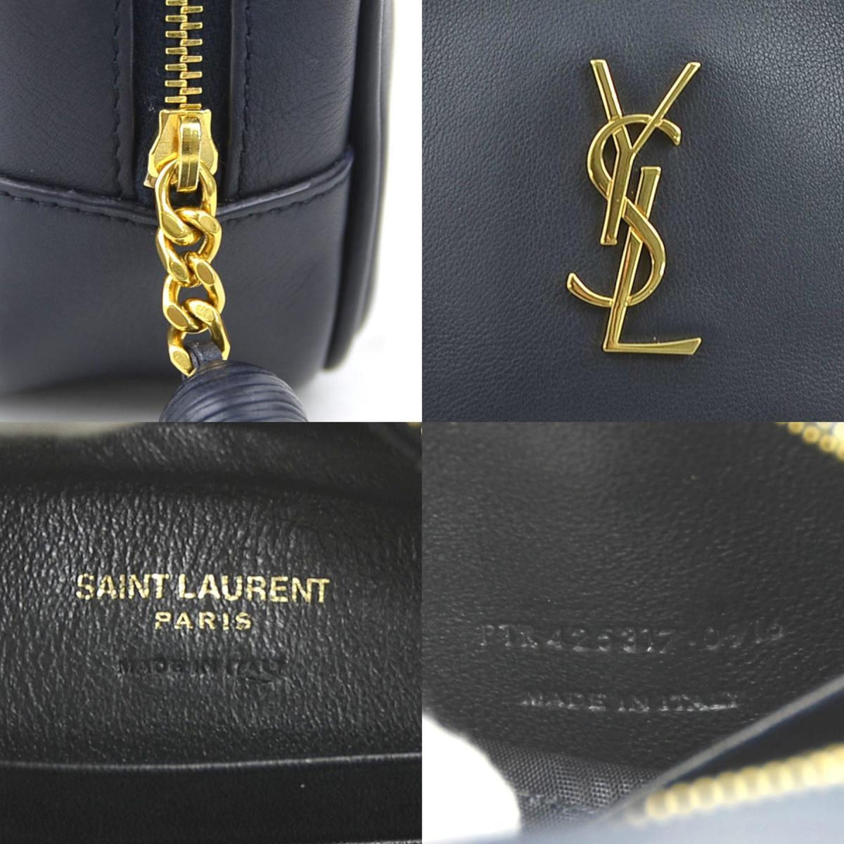 Saint Laurent Navy Leather Shoulder Bag (Pre-Owned)