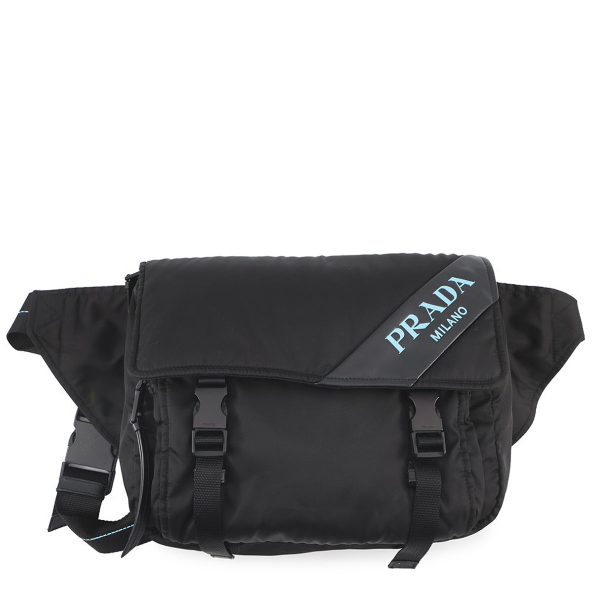 Prada Black Nylon Leather Handbag Messenger Bag Shoulder Bag (Pre-Owned)