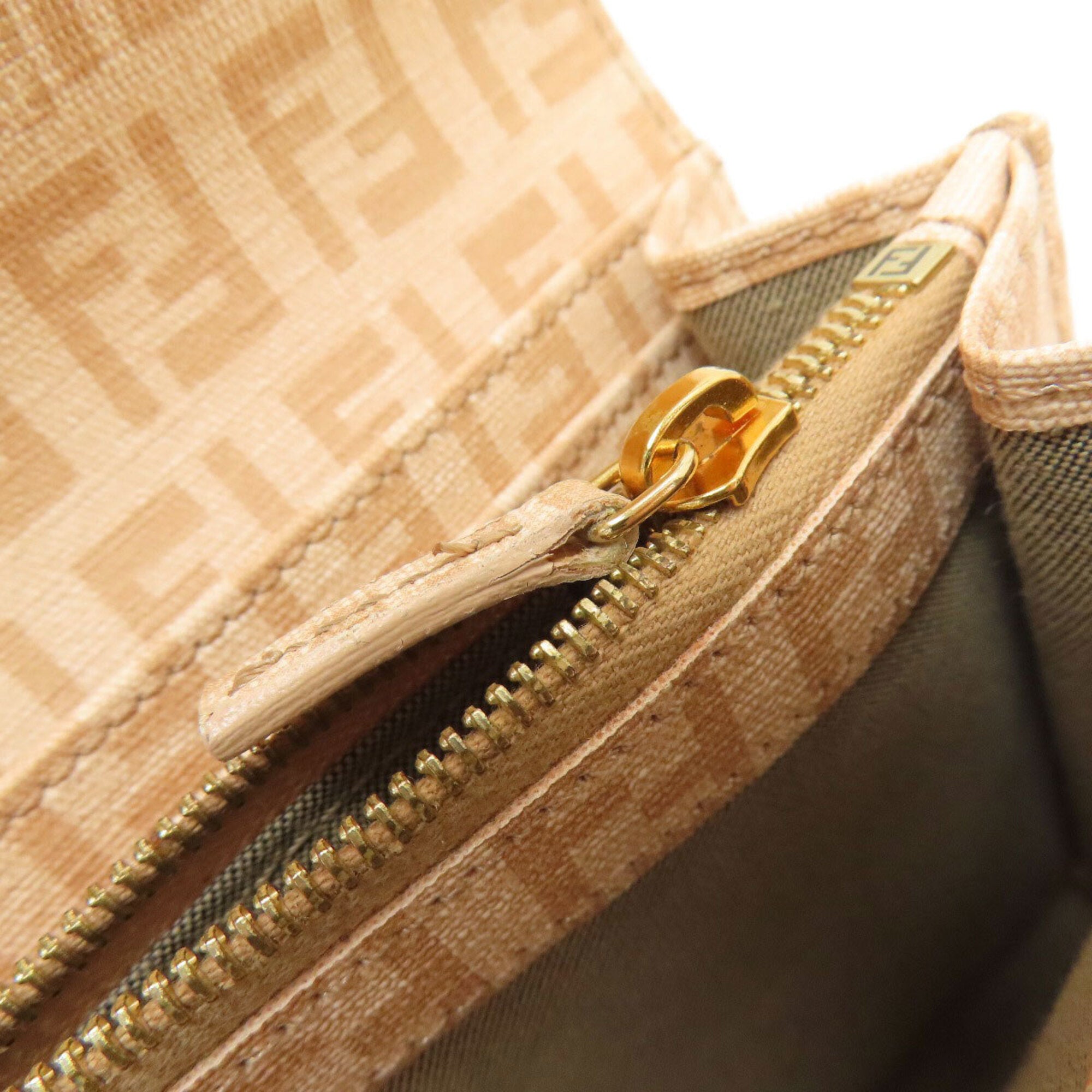 Fendi Zucchino Beige Zucchino Long Wallet (Bi-Fold) (Pre-Owned)