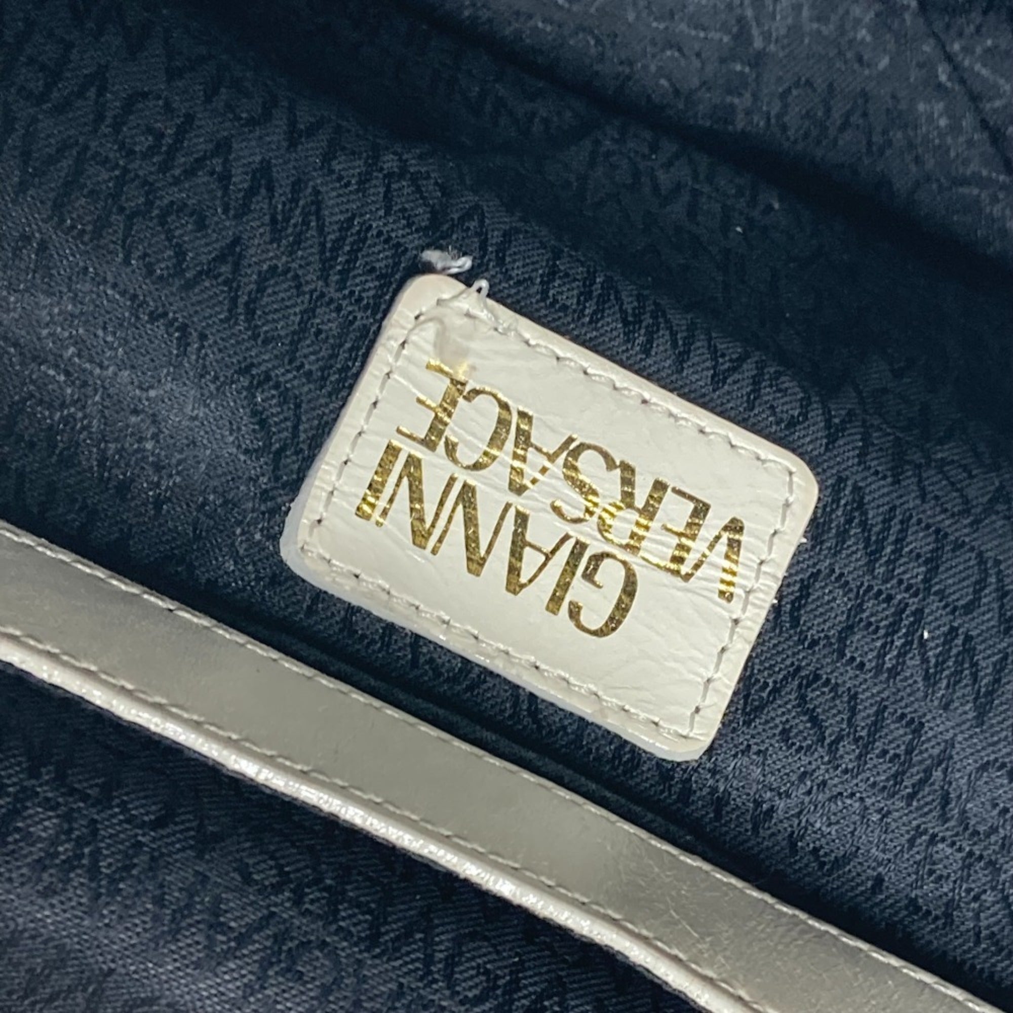 Versace Gold Ivory Leather Backpack (Pre-Owned)
