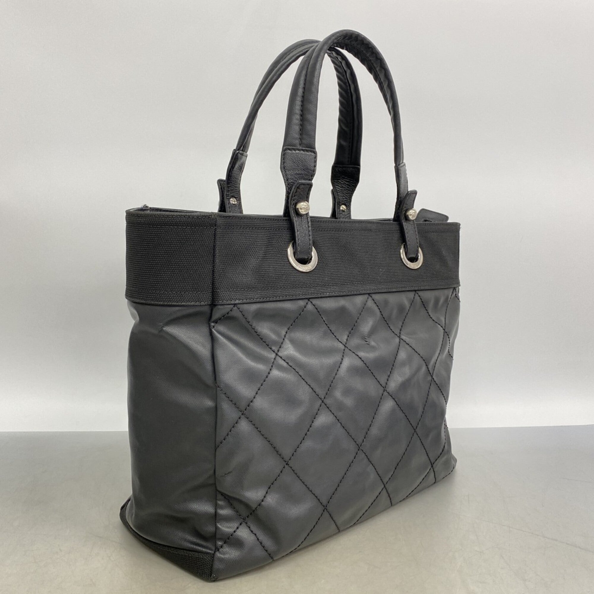 Chanel Black Canvas Tote Bag (Pre-Owned)