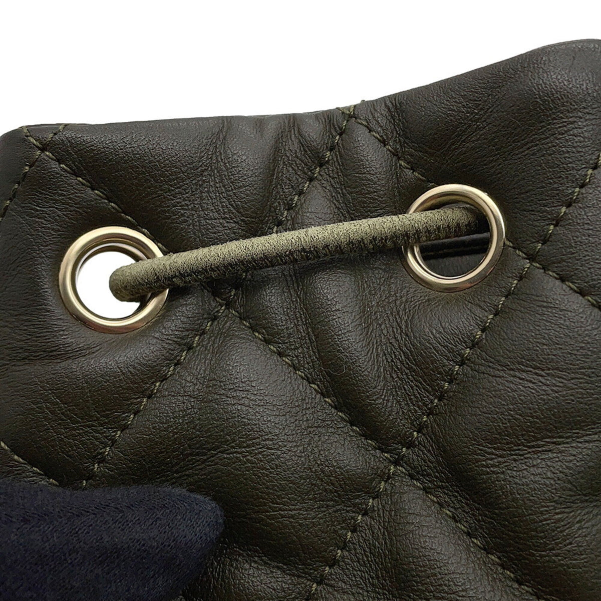 Chanel Matelasse Khaki Leather Handbag (Pre-Owned)